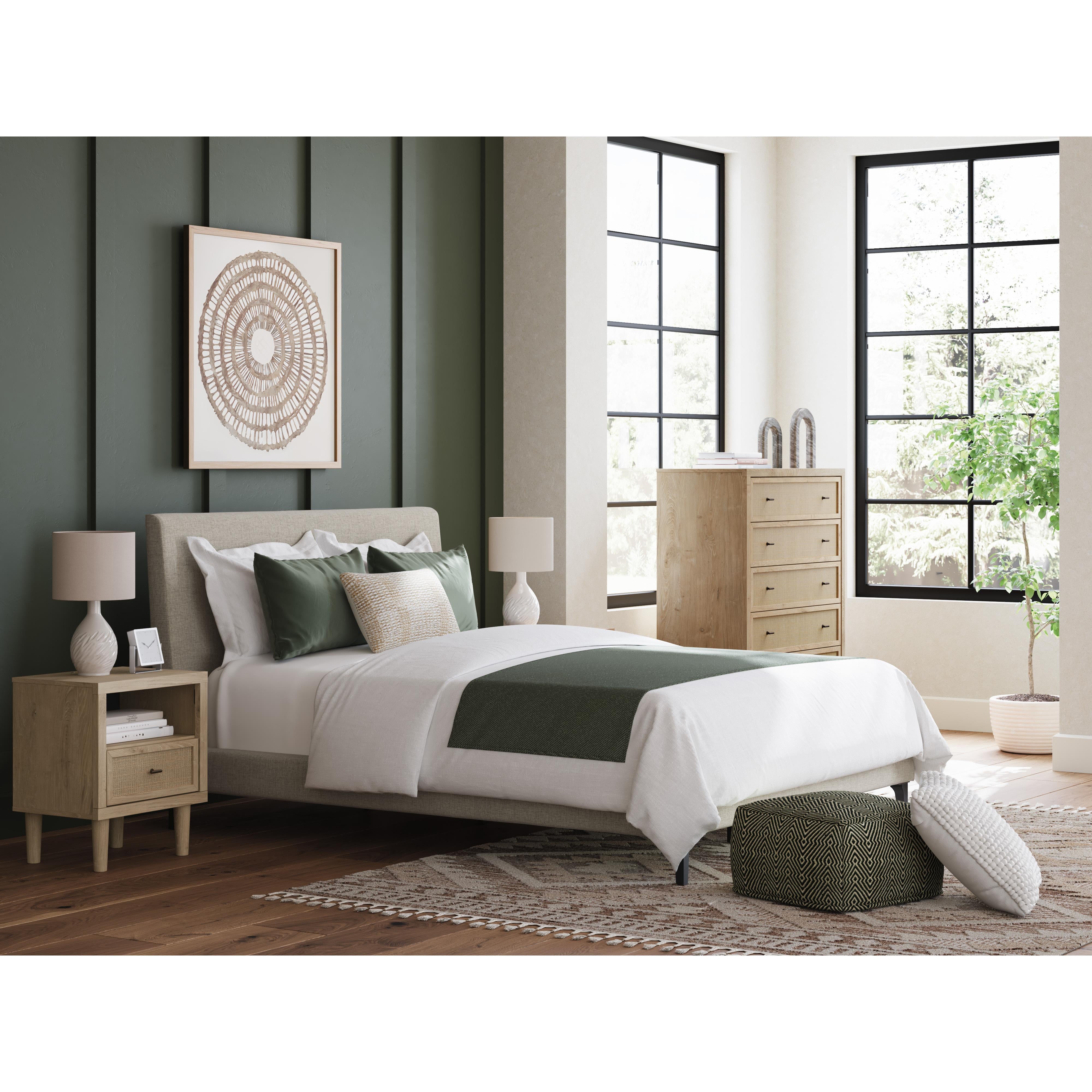  Size_Queen --  Cielden B1199-81 Queen Upholstered Bed with Roll Slats IMAGE 9