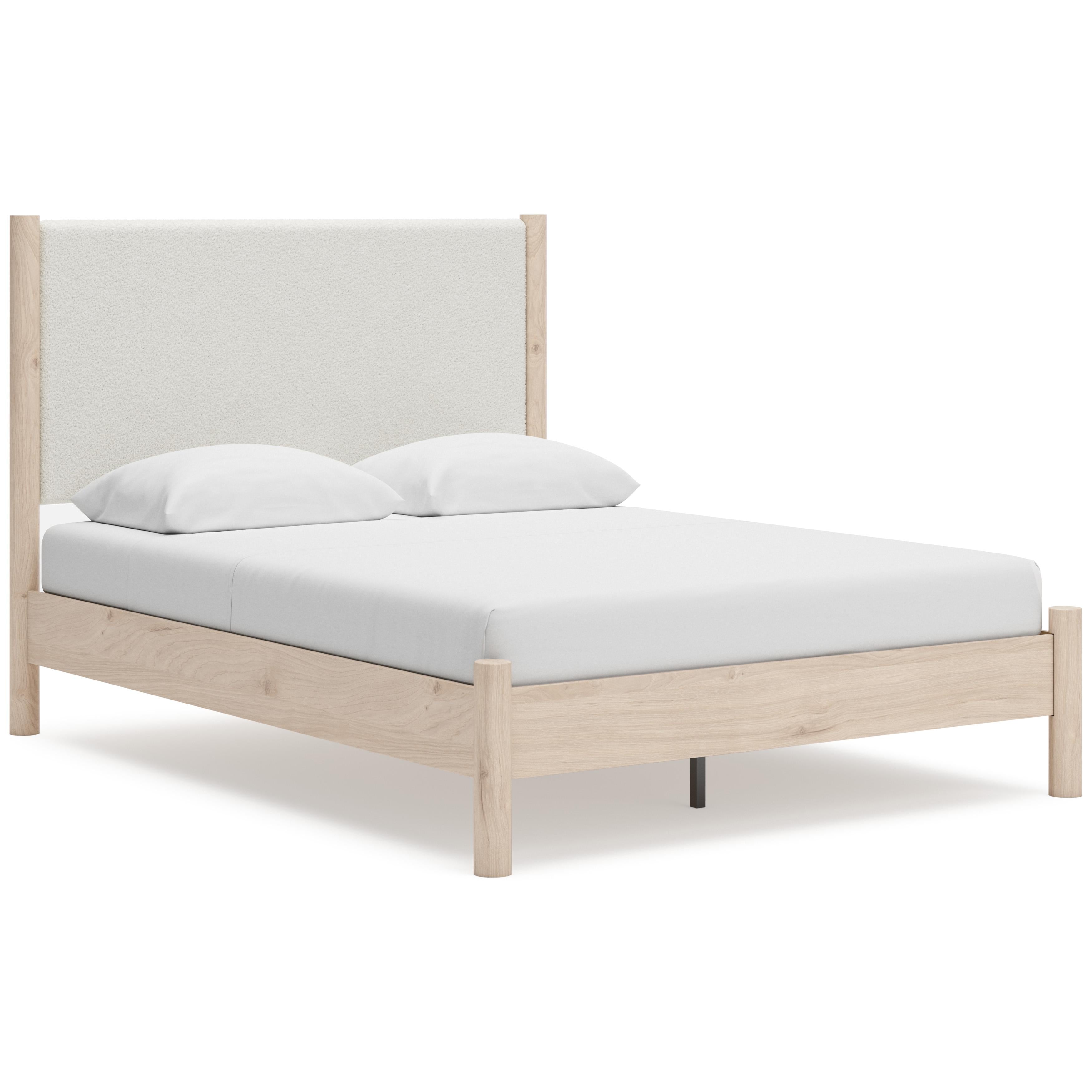  Size_Queen --  Cadmori B2615B4 Queen Upholstered Panel Bed IMAGE 1