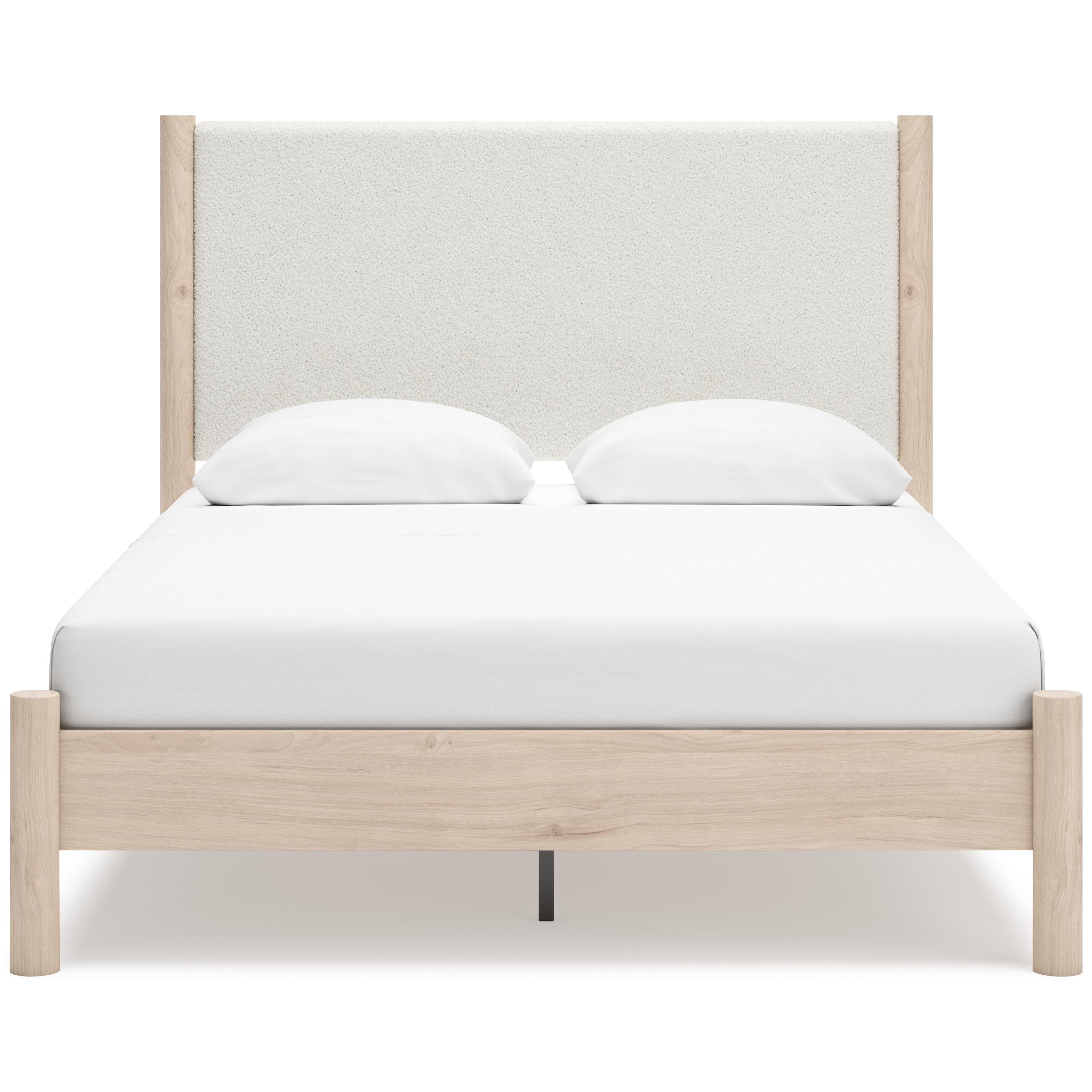  Size_Queen --  Cadmori B2615B4 Queen Upholstered Panel Bed IMAGE 2