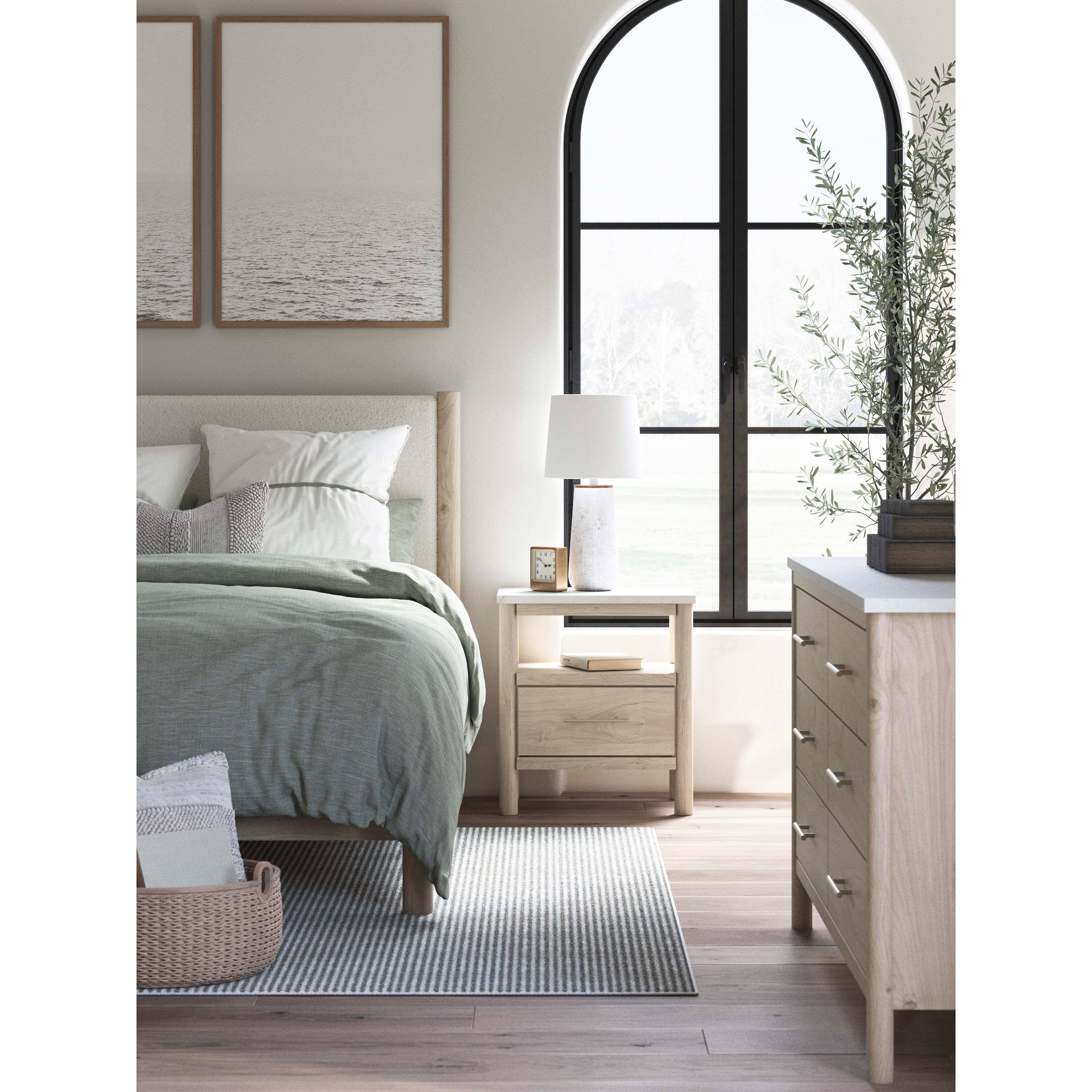  Size_Queen --  Cadmori B2615B4 Queen Upholstered Panel Bed IMAGE 9