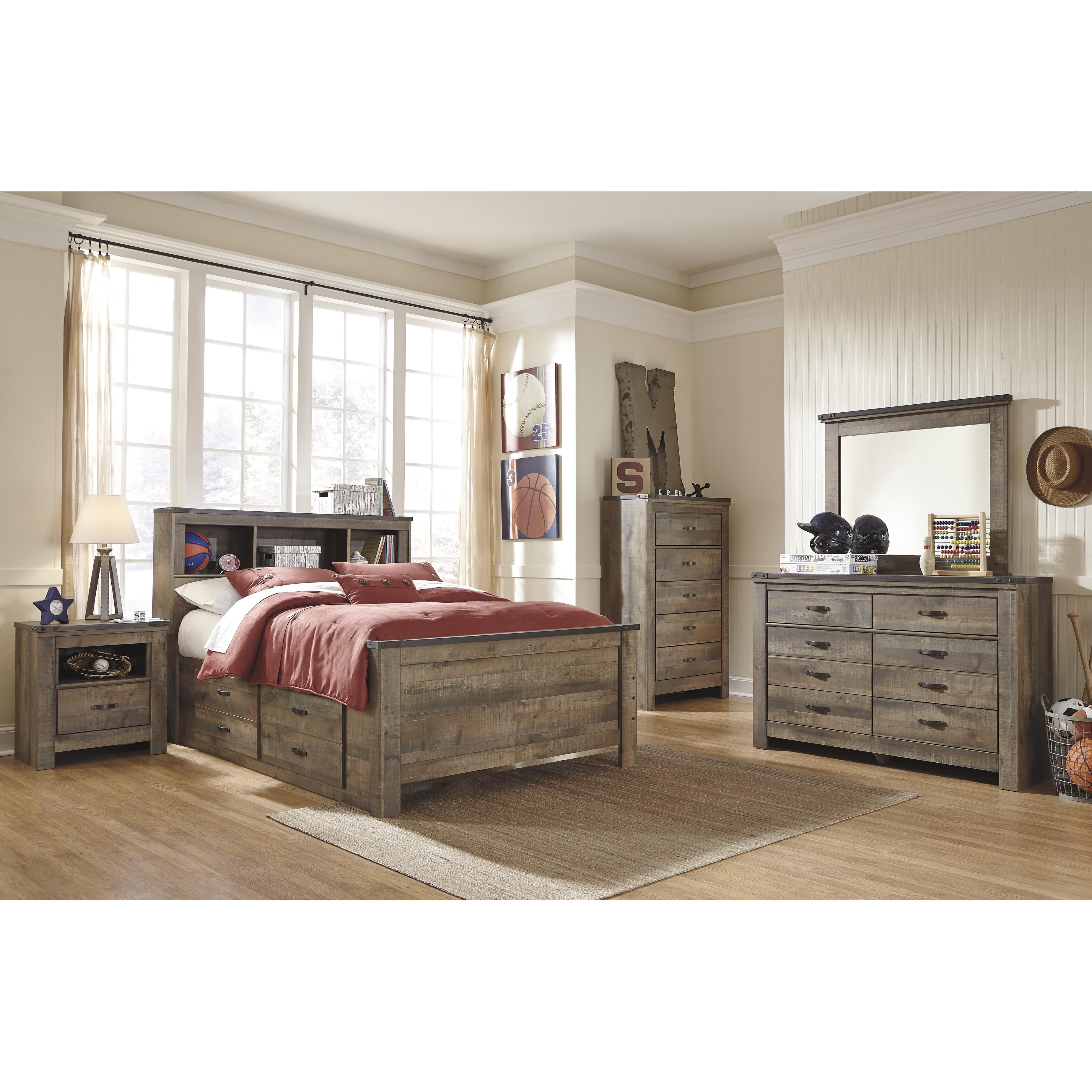  Signature Design by Ashley Trinell B446B79 Full Bookcase Bed with 2 Sided Storage IMAGE 4
