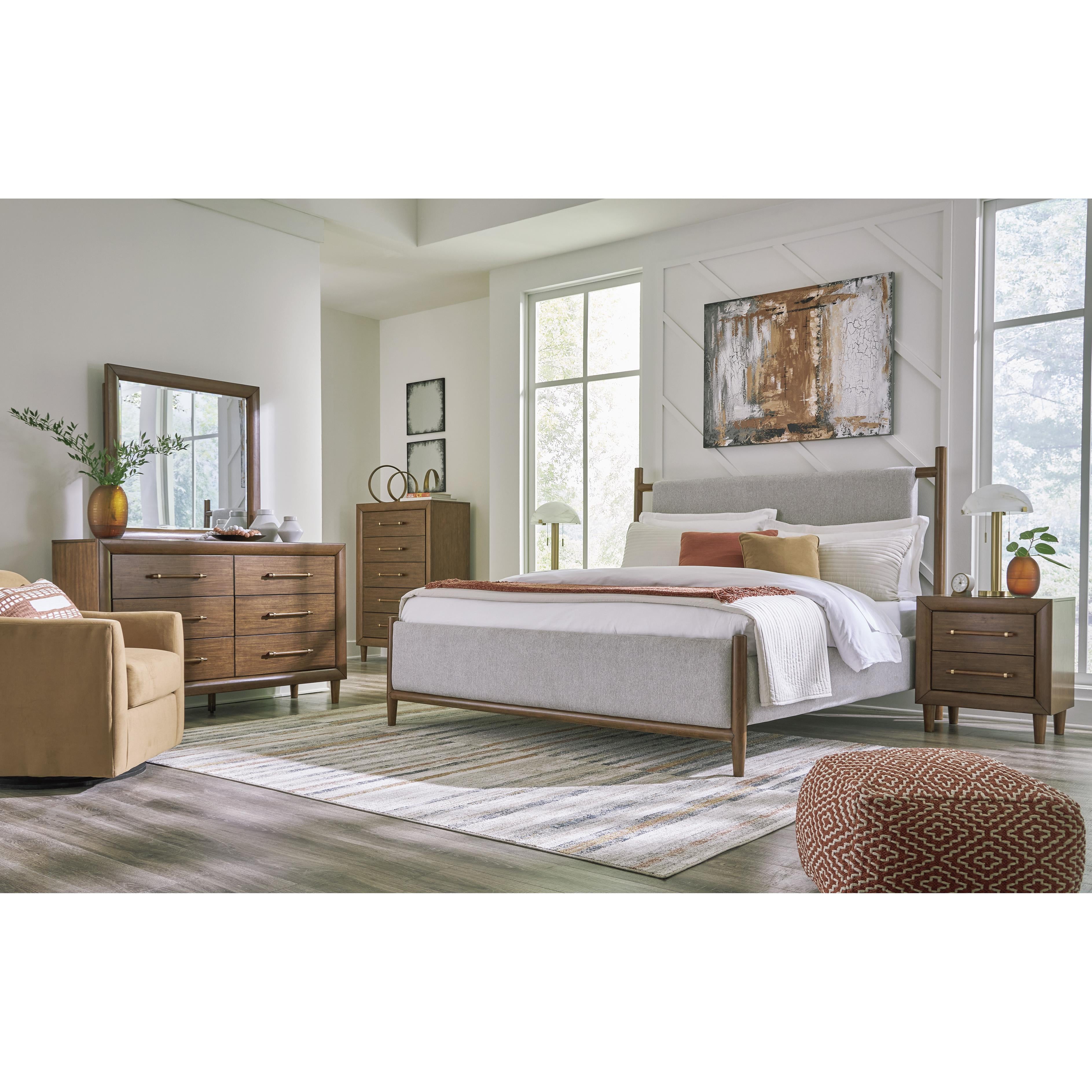  Size_Queen --  Signature Design by Ashley Lyncott Upholstered Panel Bed IMAGE 12