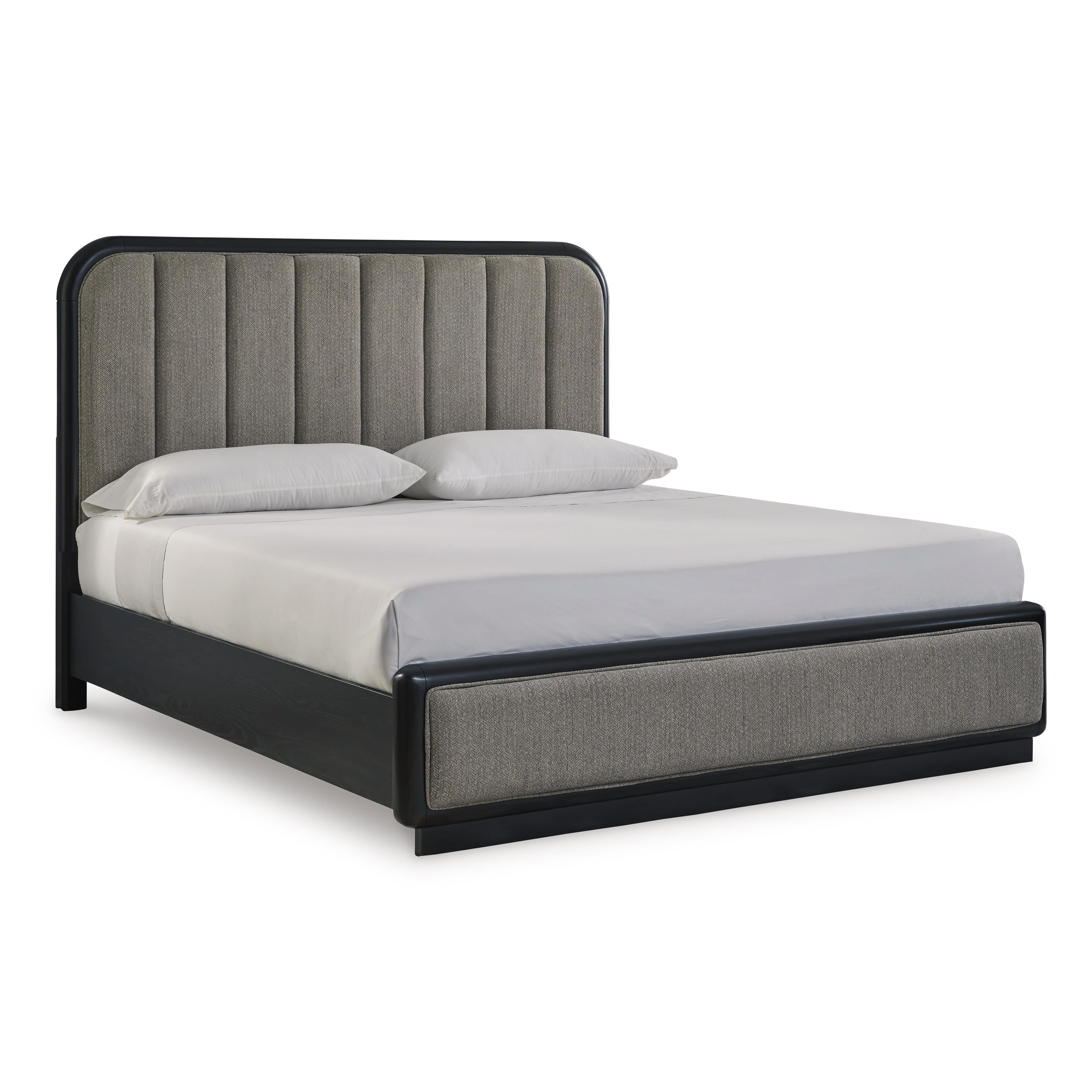  Size_King --  Rowanbeck B821B4 King Upholstered Panel Bed IMAGE 1