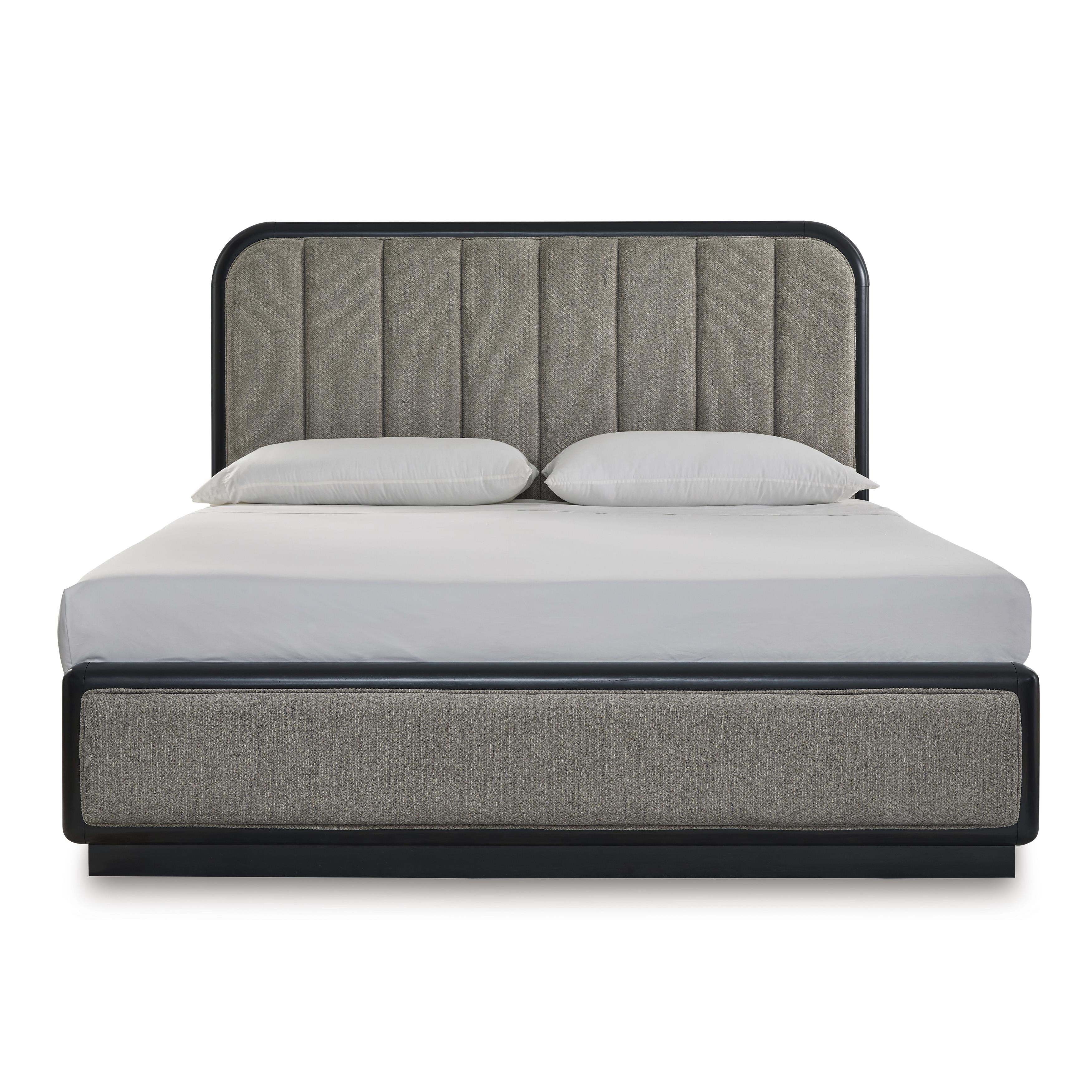  Size_King --  Rowanbeck B821B4 King Upholstered Panel Bed IMAGE 2