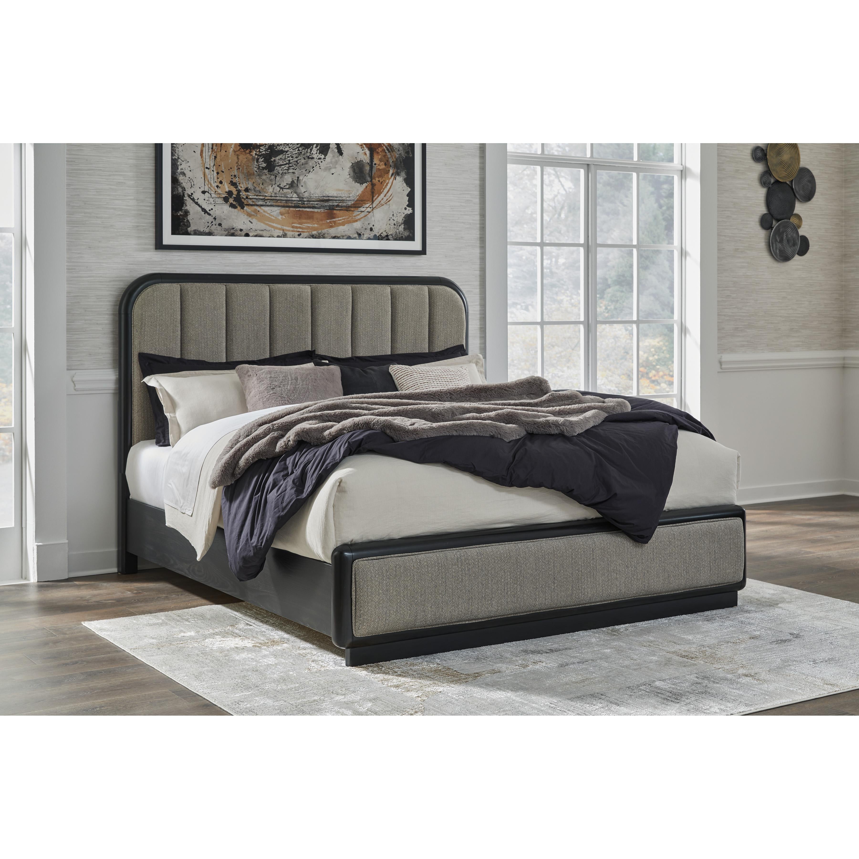  Size_California King --  Rowanbeck B821B5 California King Upholstered Panel Bed IMAGE 5