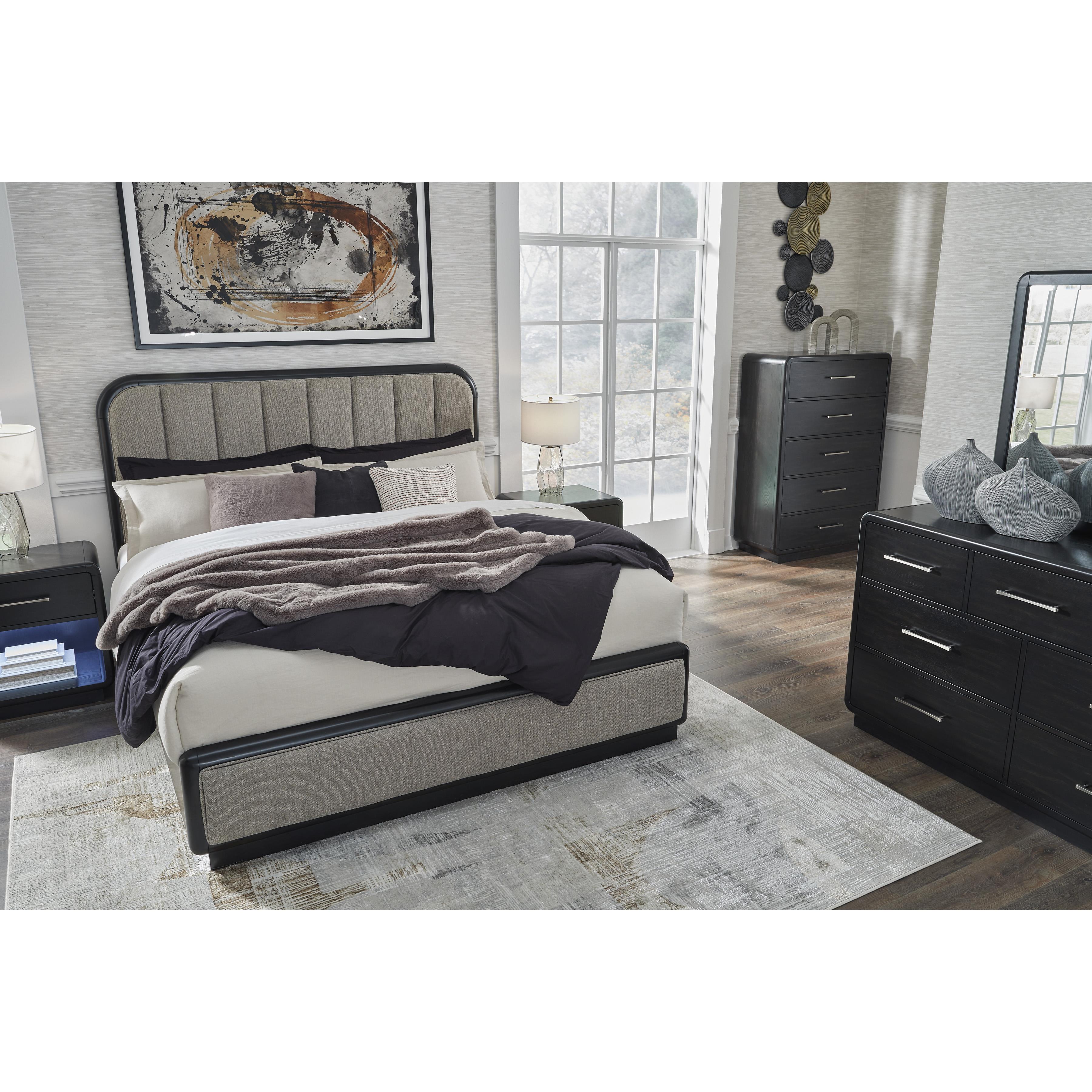  Size_California King --  Rowanbeck B821B5 California King Upholstered Panel Bed IMAGE 8