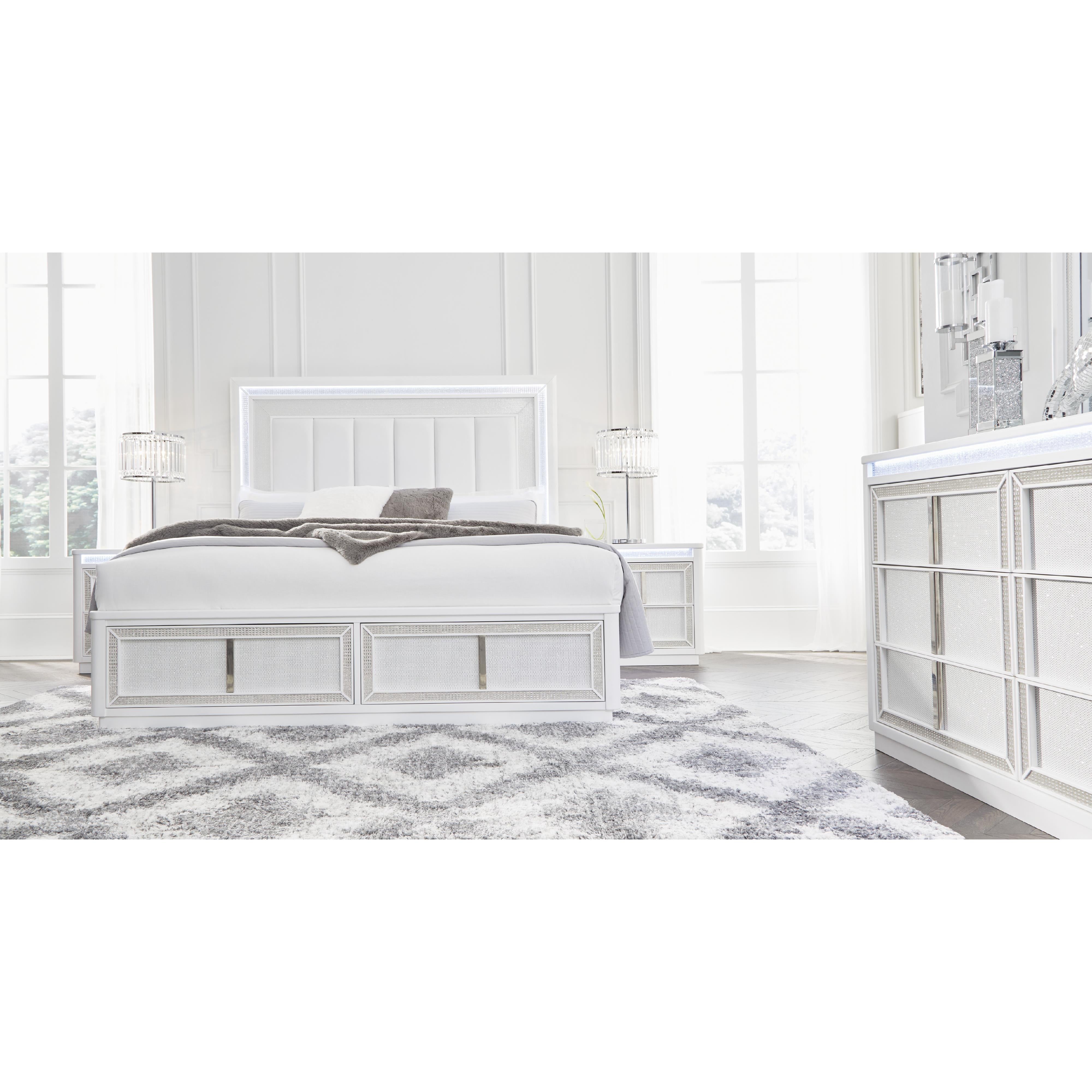  Size_Queen --  Signature Design by Ashley Chalanna Upholstered Panel Bed with Storage IMAGE 10