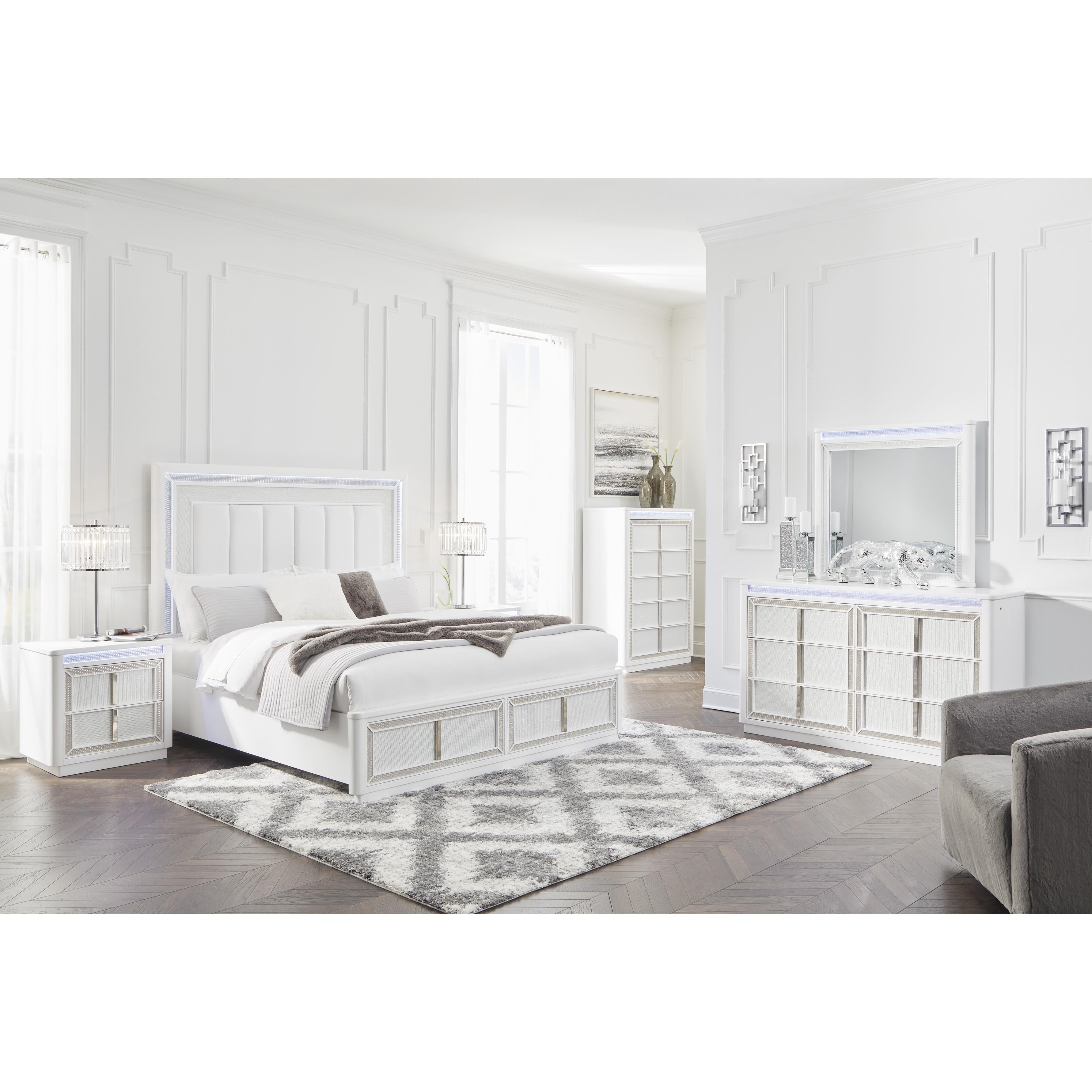  Size_Queen --  Signature Design by Ashley Chalanna Upholstered Panel Bed with Storage IMAGE 14