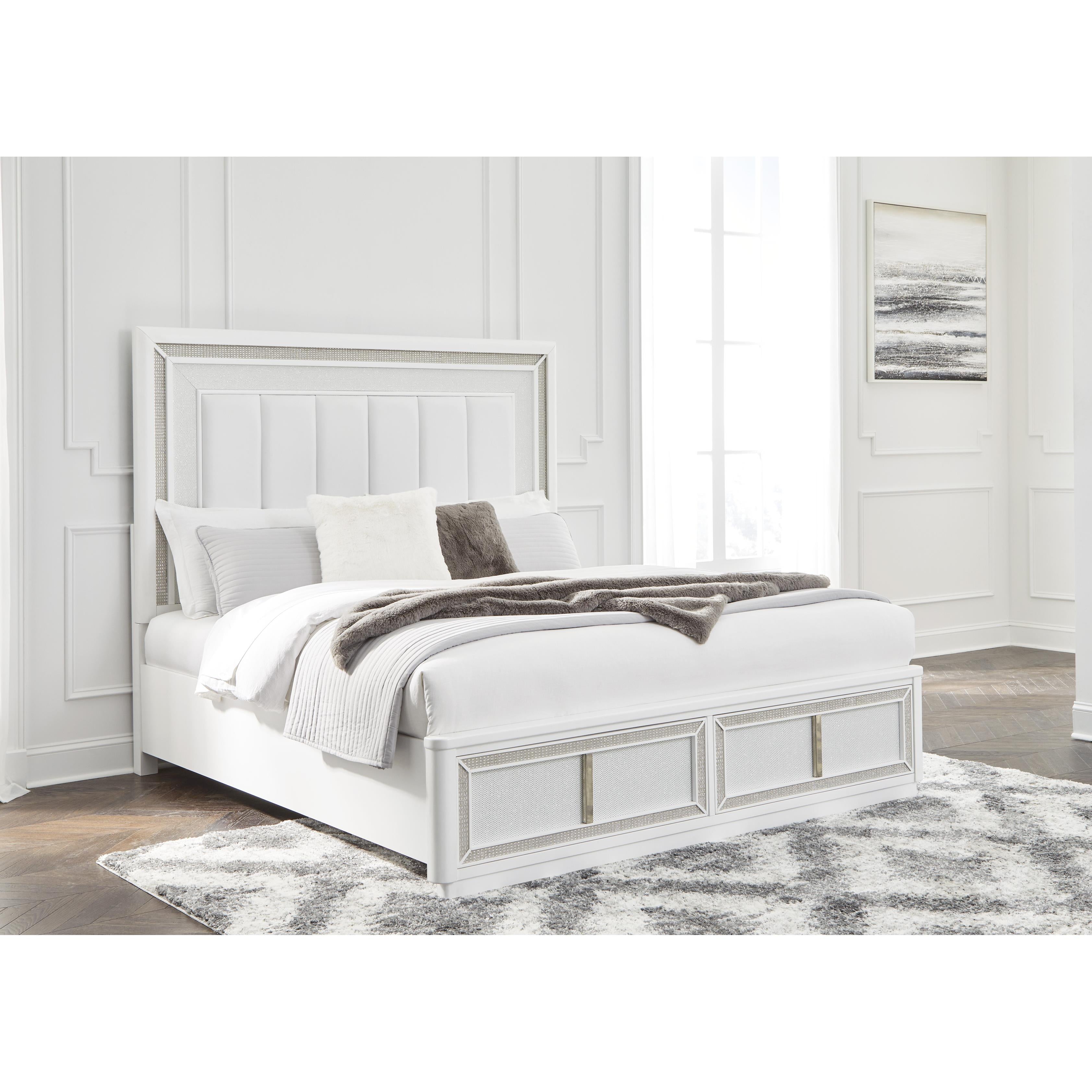  Size_Queen --  Signature Design by Ashley Chalanna Upholstered Panel Bed with Storage IMAGE 6