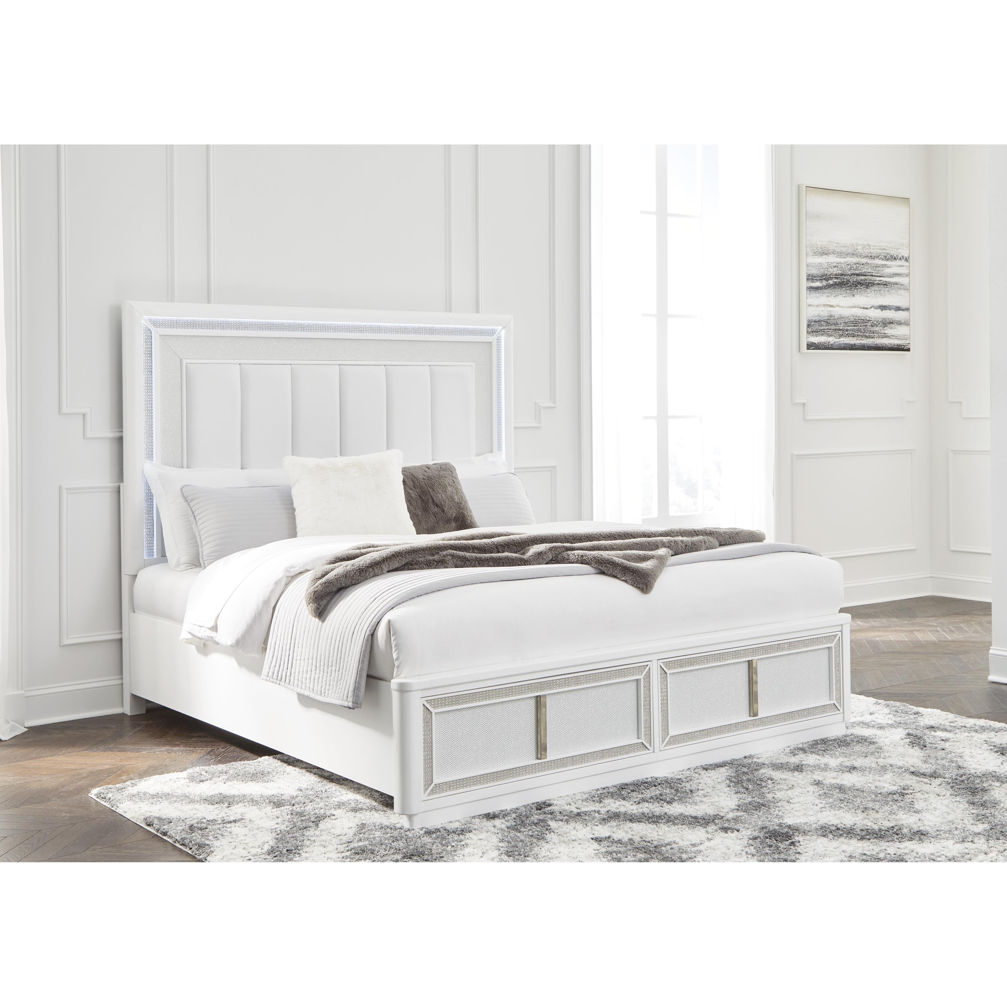  Size_Queen --  Signature Design by Ashley Chalanna Upholstered Panel Bed with Storage IMAGE 7