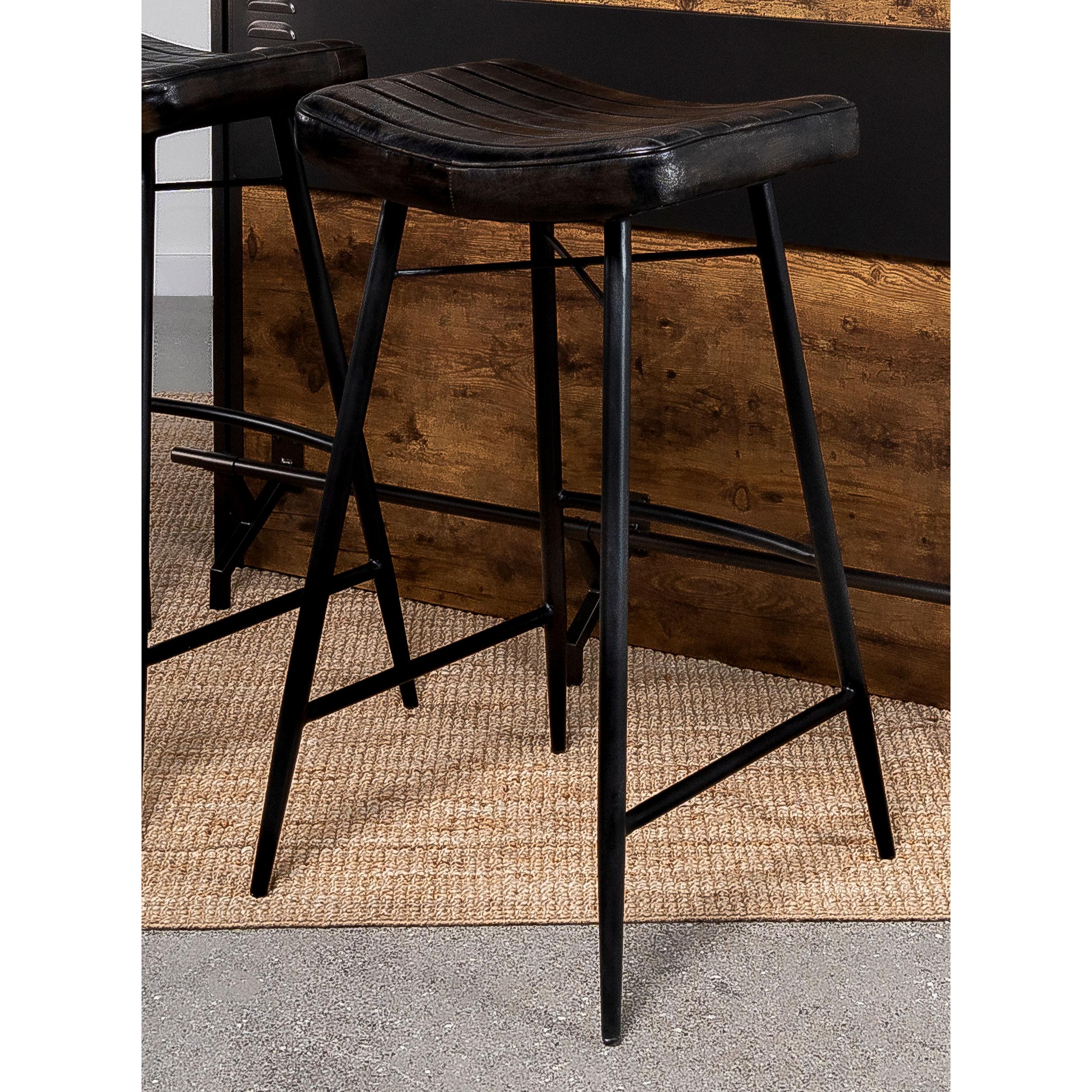  Coaster Furniture Bayu 109259 Leather Upholstered Bar Stool - Espresso IMAGE 2