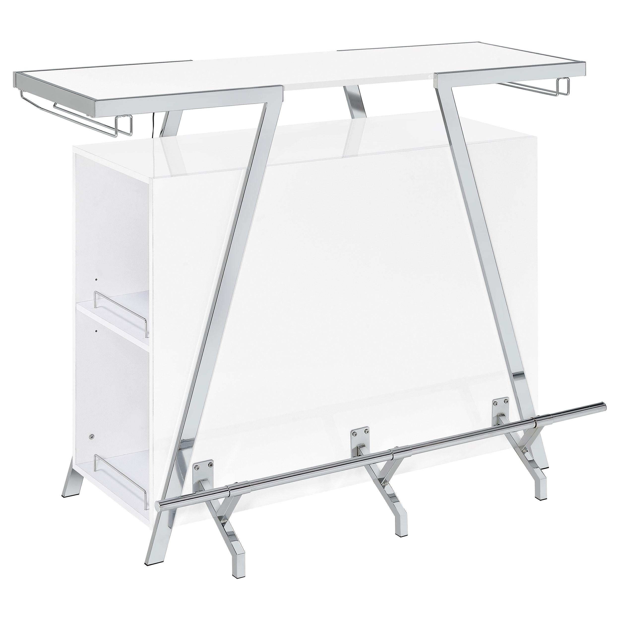  Coaster Furniture Araceli 182355 Freestanding LED Home Bar Cabinet - White High Gloss IMAGE 1
