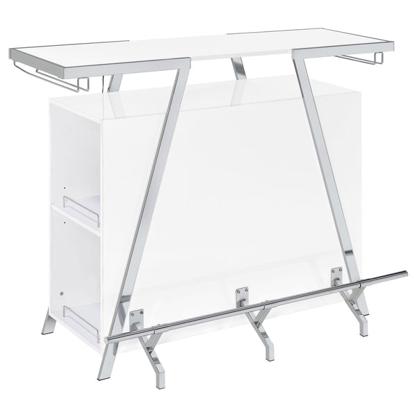 Coaster Furniture Araceli 182355 Freestanding LED Home Bar Cabinet - White High Gloss