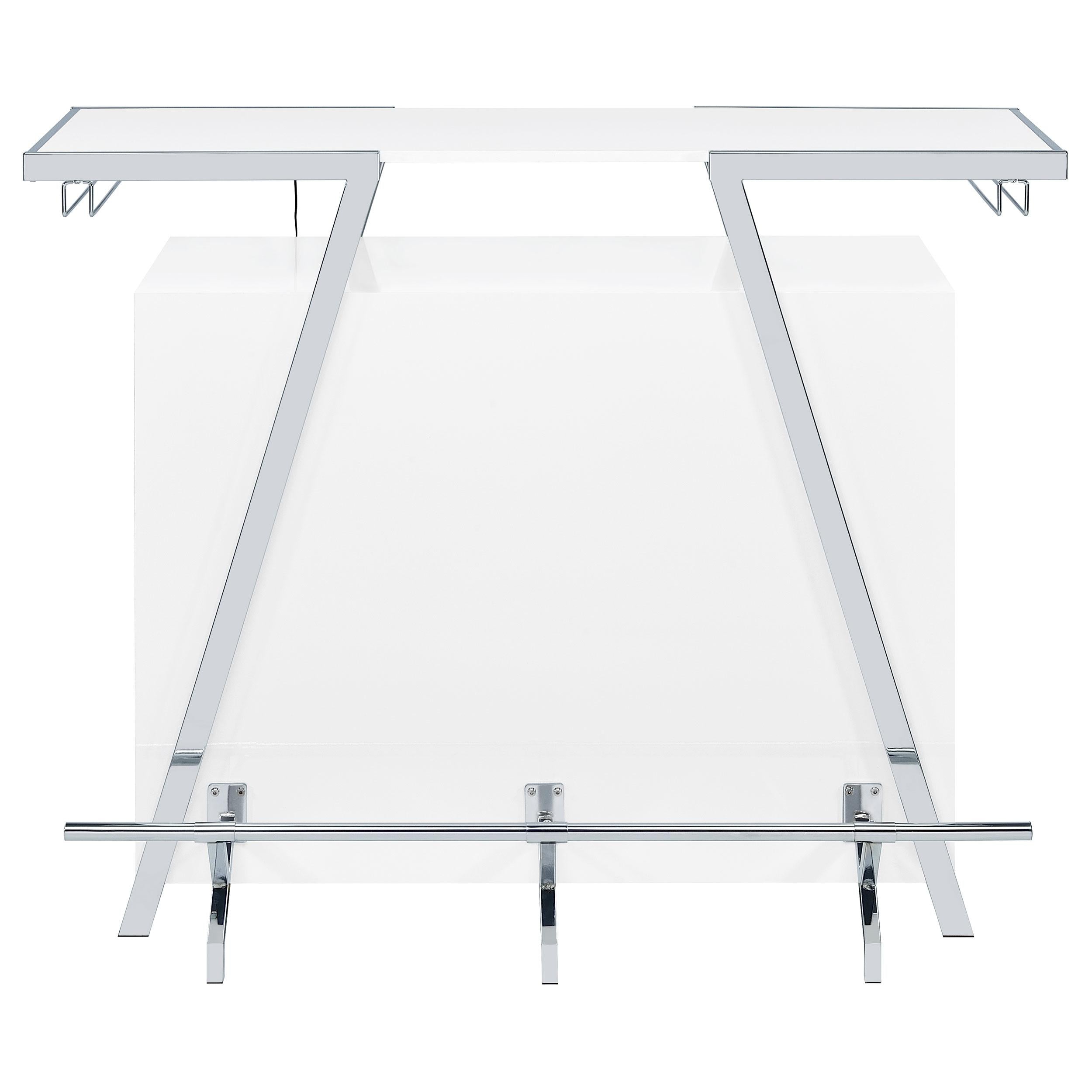  Coaster Furniture Araceli 182355 Freestanding LED Home Bar Cabinet - White High Gloss IMAGE 11