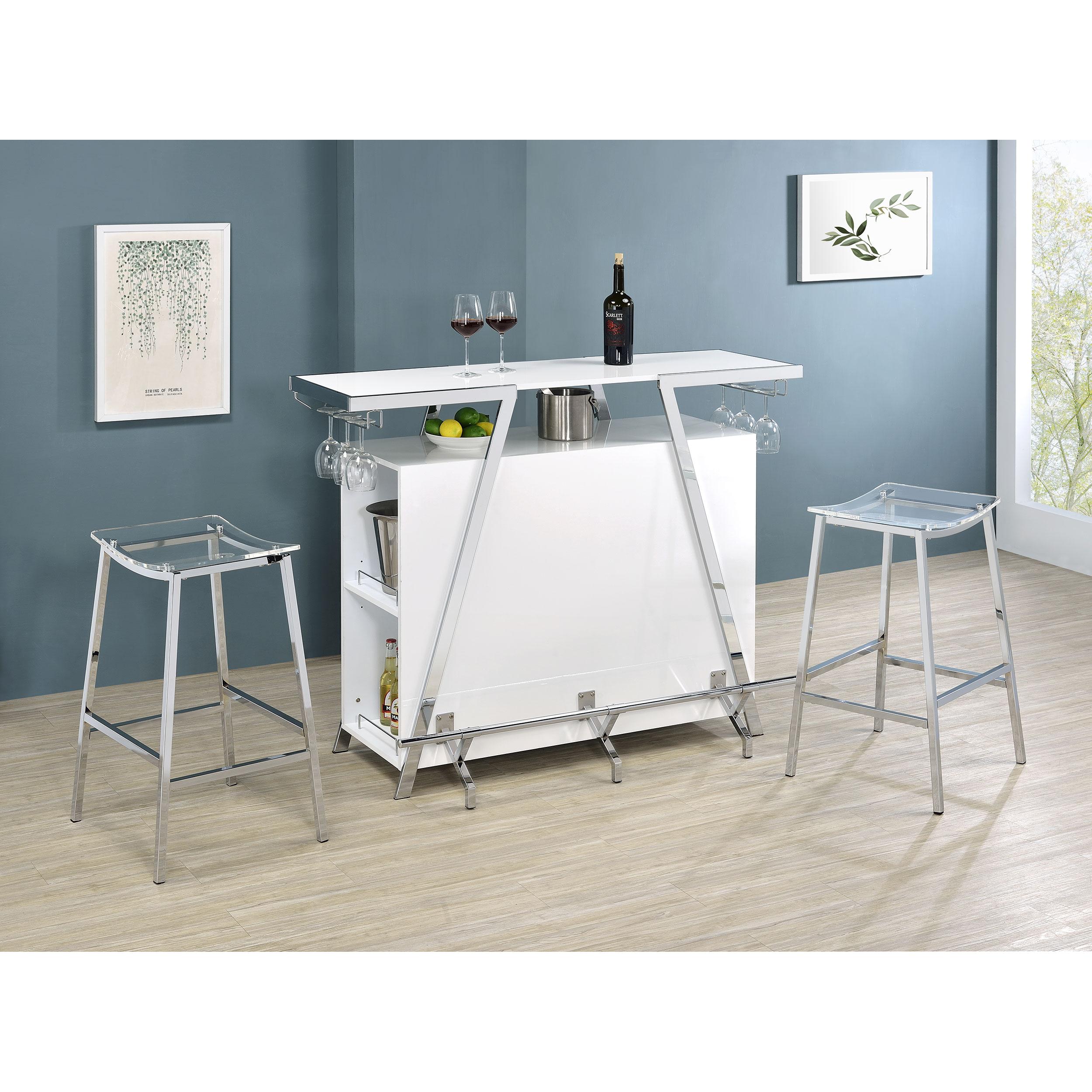  Coaster Furniture Araceli 182355 Freestanding LED Home Bar Cabinet - White High Gloss IMAGE 16