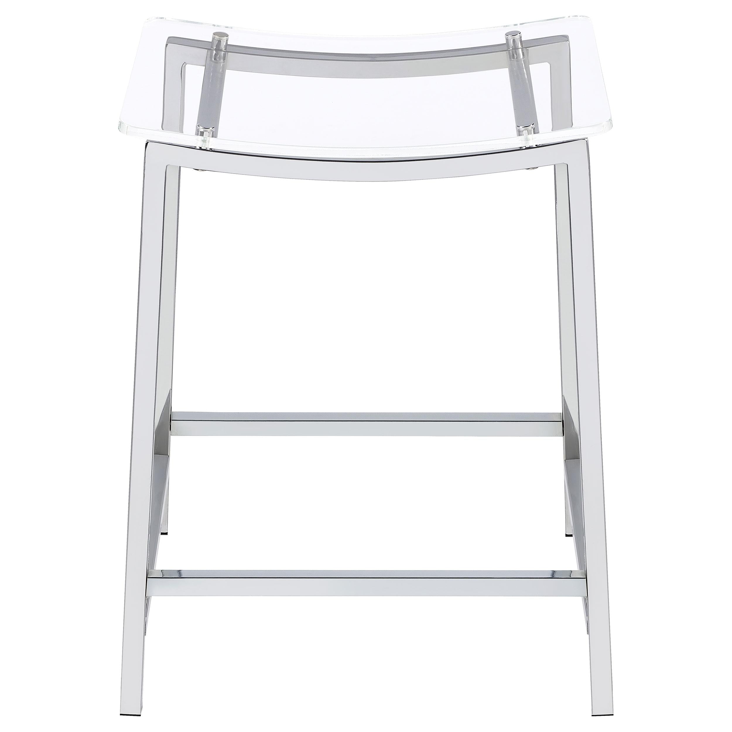  Coaster Furniture Jovani 182358 Acrylic Backless Counter Stool - Chrome IMAGE 3