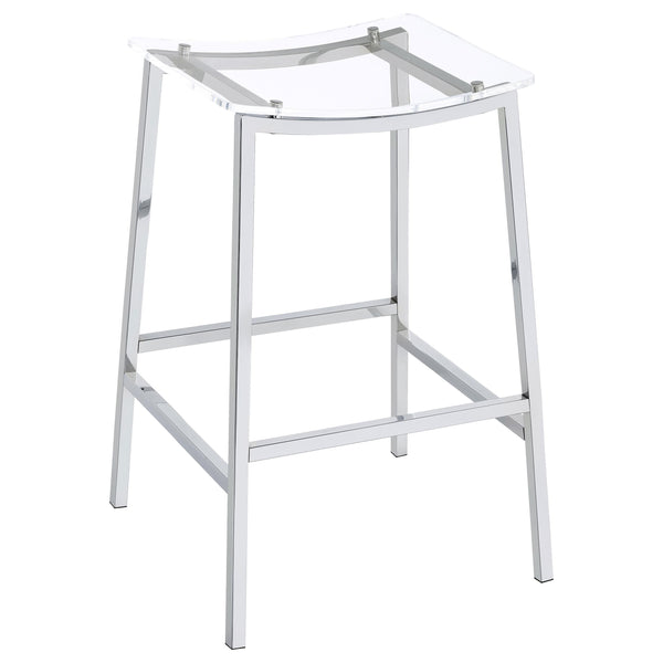 Coaster Furniture Jovani 182359 Acrylic Backless Bar Stool - Chrome