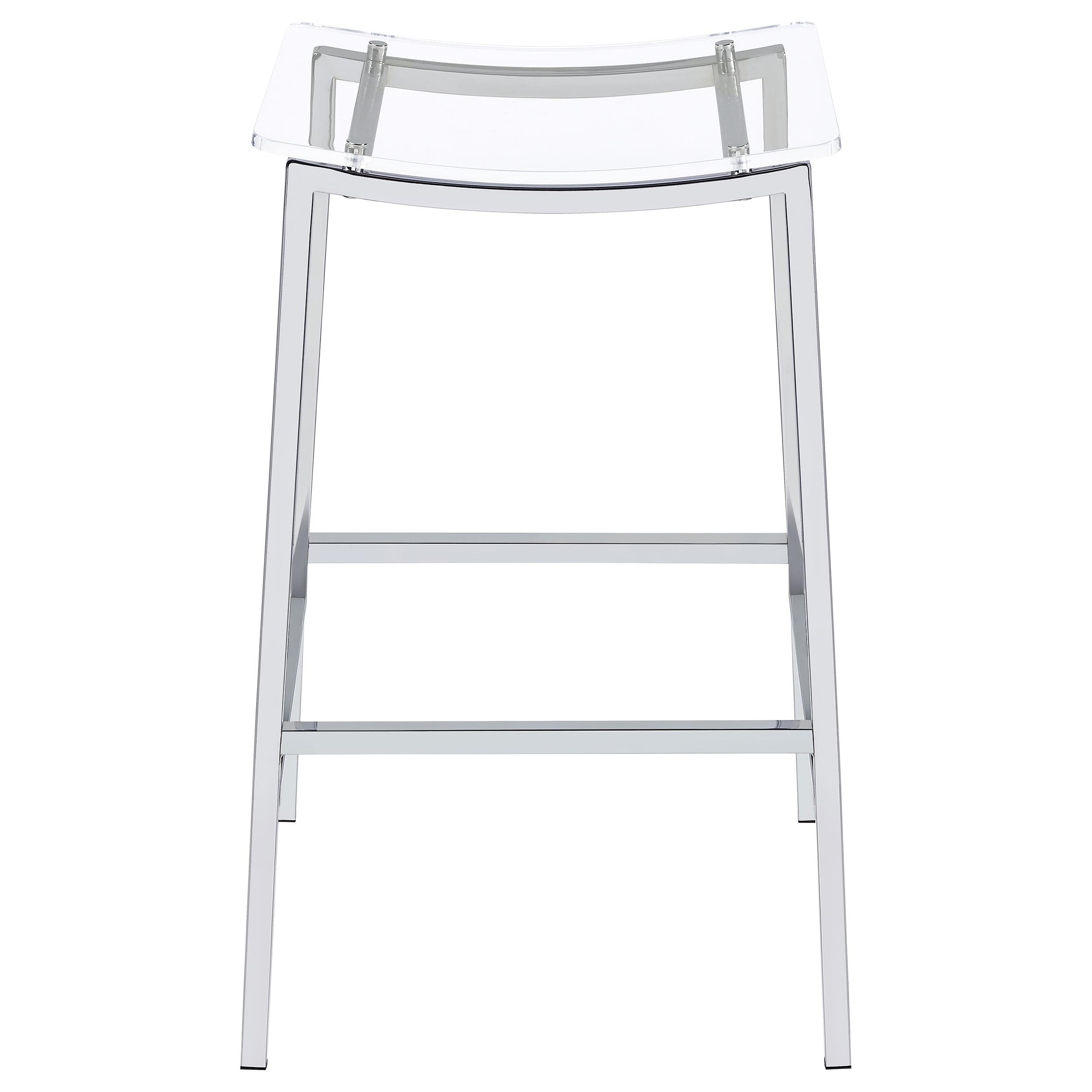  Coaster Furniture Jovani 182359 Acrylic Backless Bar Stool - Chrome IMAGE 2