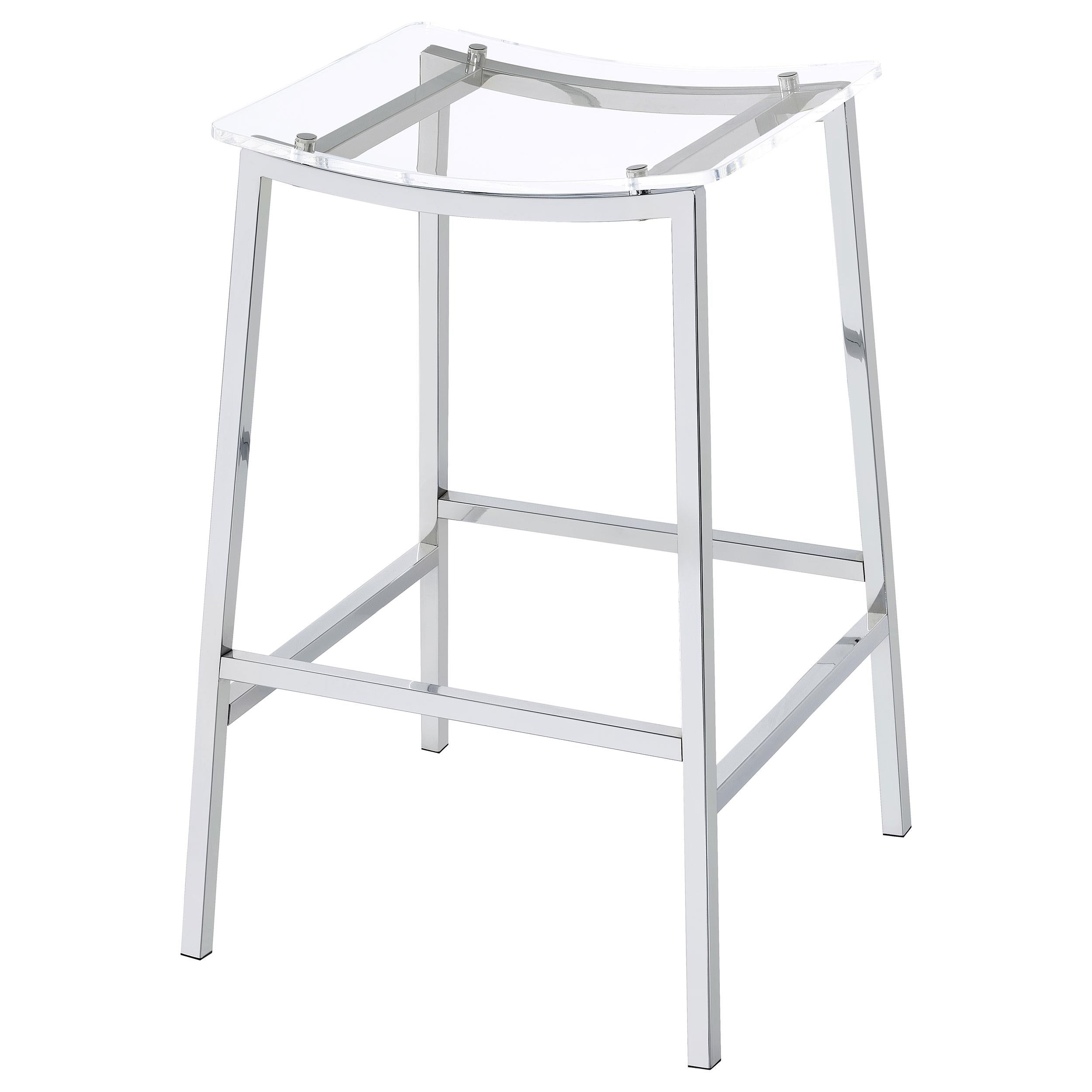  Coaster Furniture Jovani 182359 Acrylic Backless Bar Stool - Chrome IMAGE 3