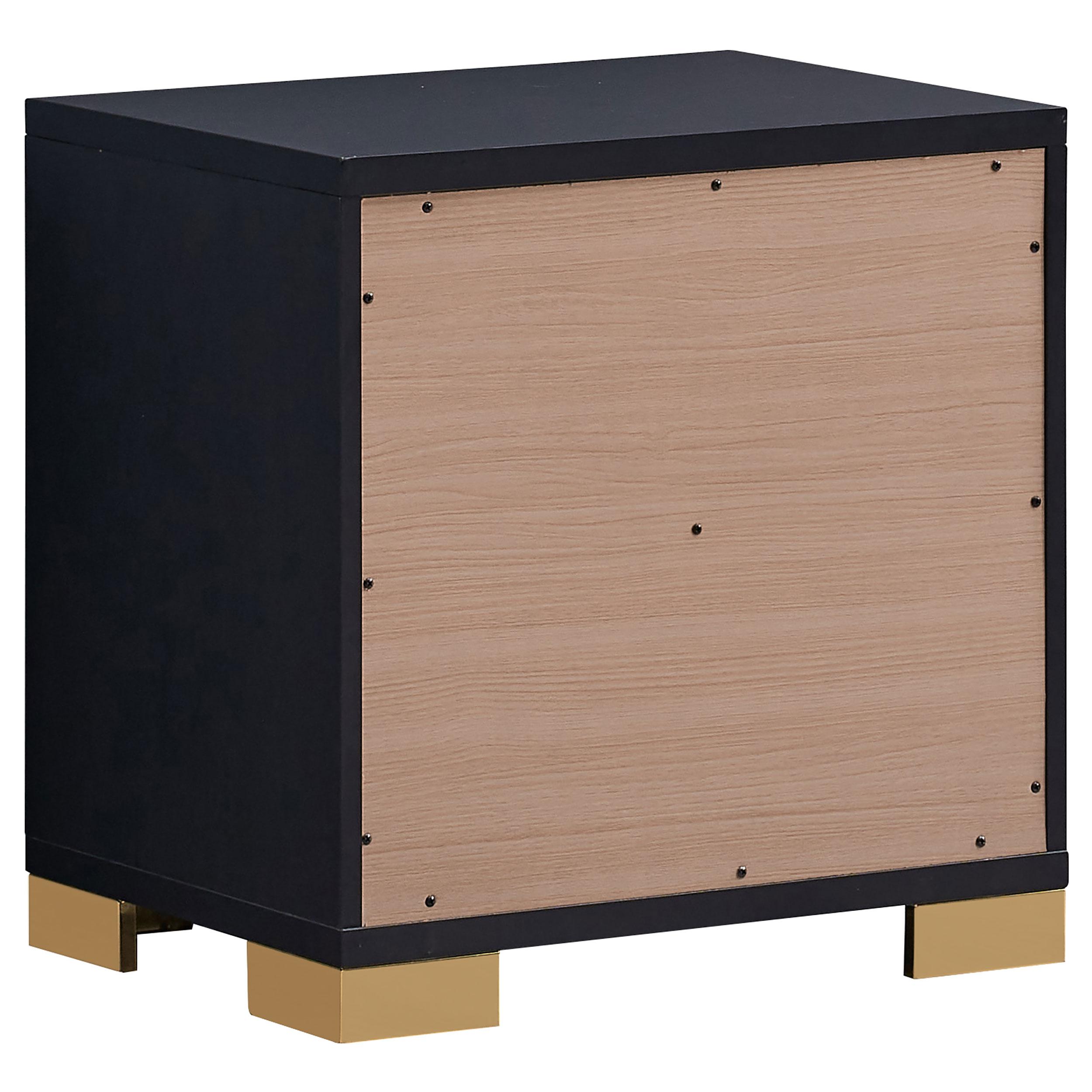  Coaster Furniture Marceline 222832 2-Drawer Nightstand - Black IMAGE 6