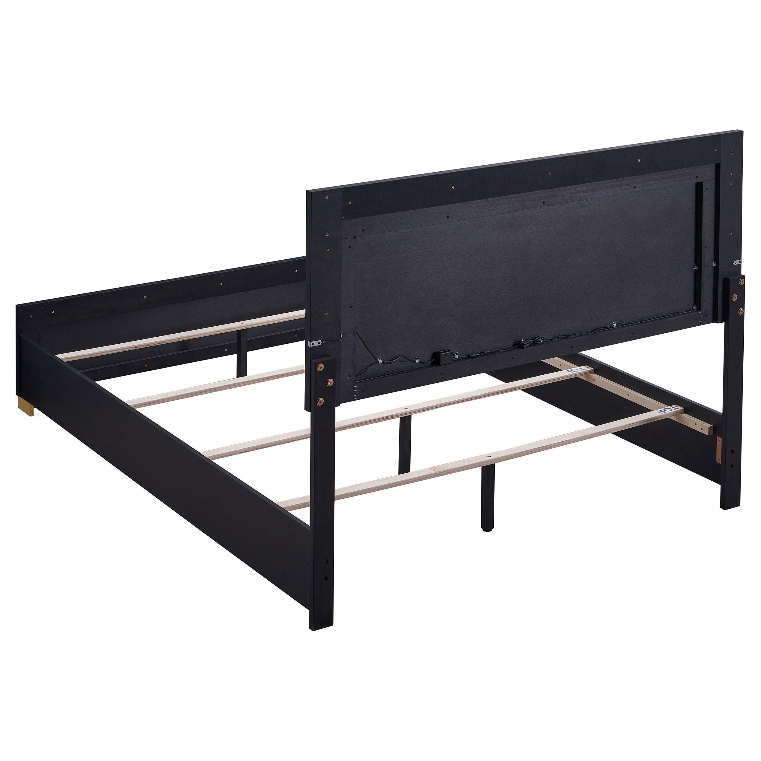  Size_Full --  Marceline 222831F Wood Full LED Panel Bed - Black IMAGE 3