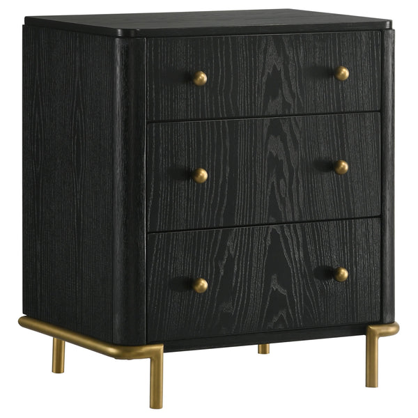 Coaster Furniture Arini 224332 3-Drawer Nightstand - Black