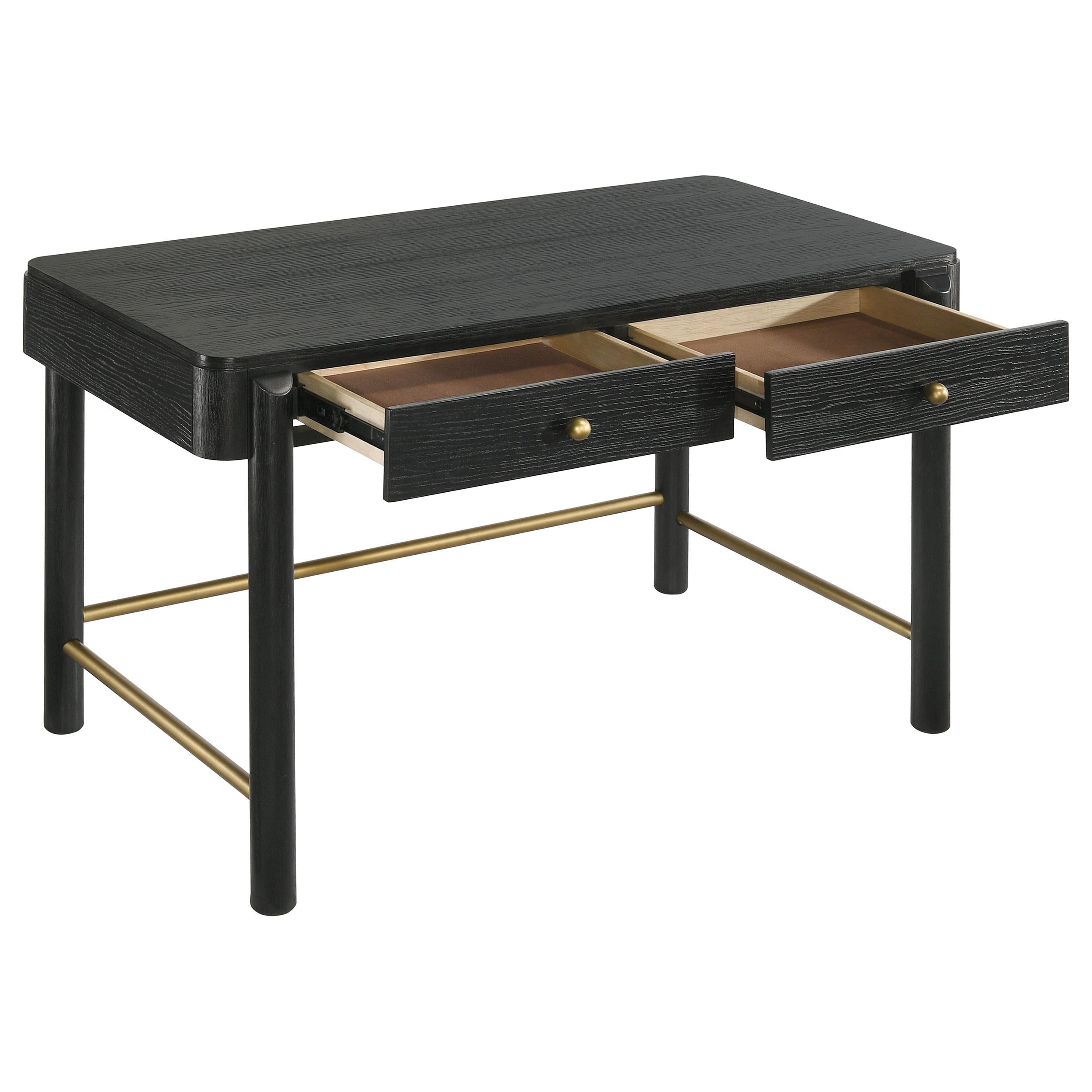  Coaster Furniture Arini 224337 2-Drawer Vanity Desk Makeup Table - Black IMAGE 3