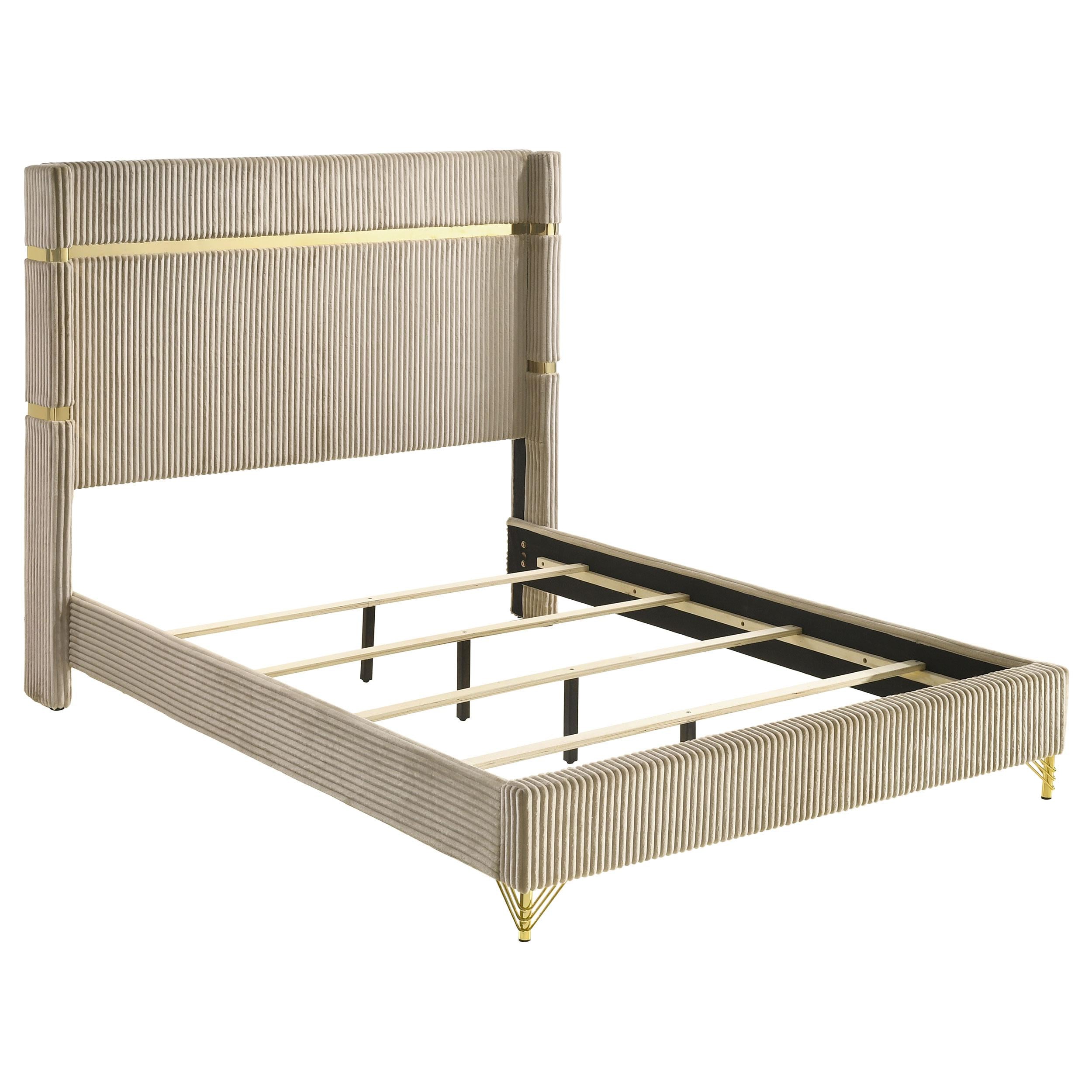  Size_Queen --  Coaster Furniture Lucia Upholstered Panel Bed IMAGE 1