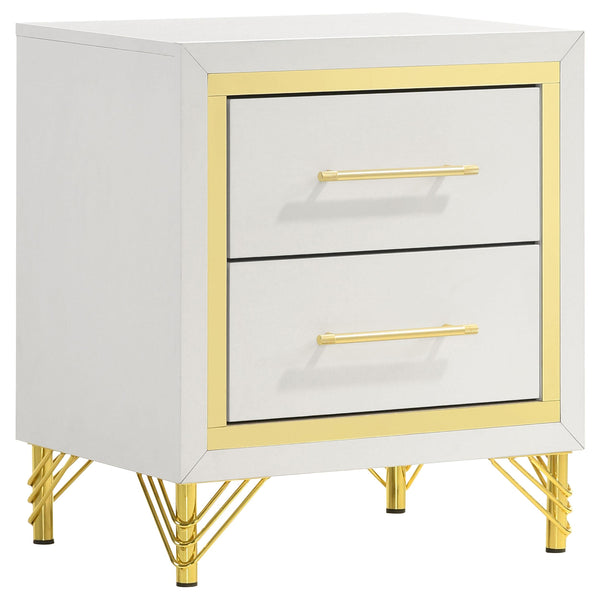 Coaster Furniture Lucia 224732 2-Drawer Nightstand Bedside Table - White