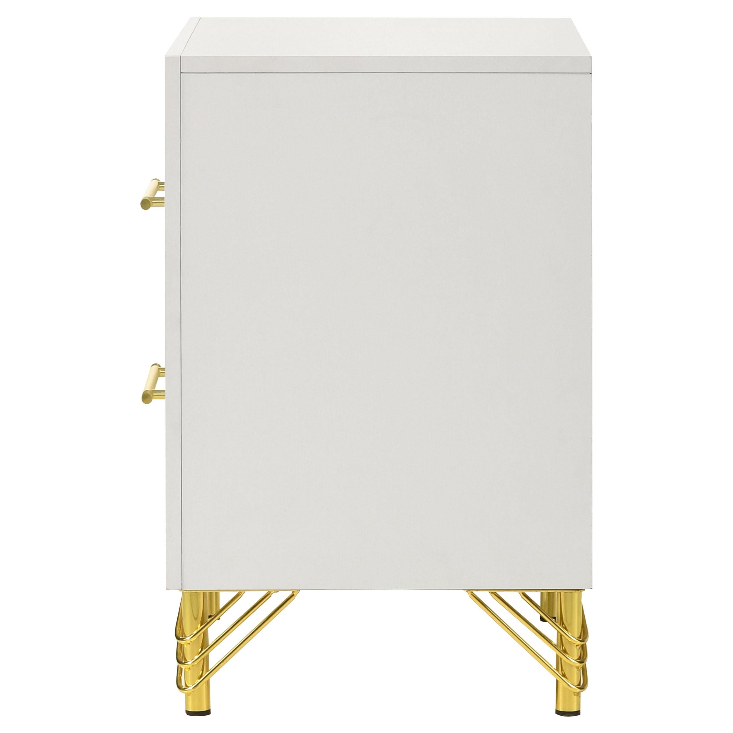  Coaster Furniture Lucia 224732 2-Drawer Nightstand Bedside Table - White IMAGE 5
