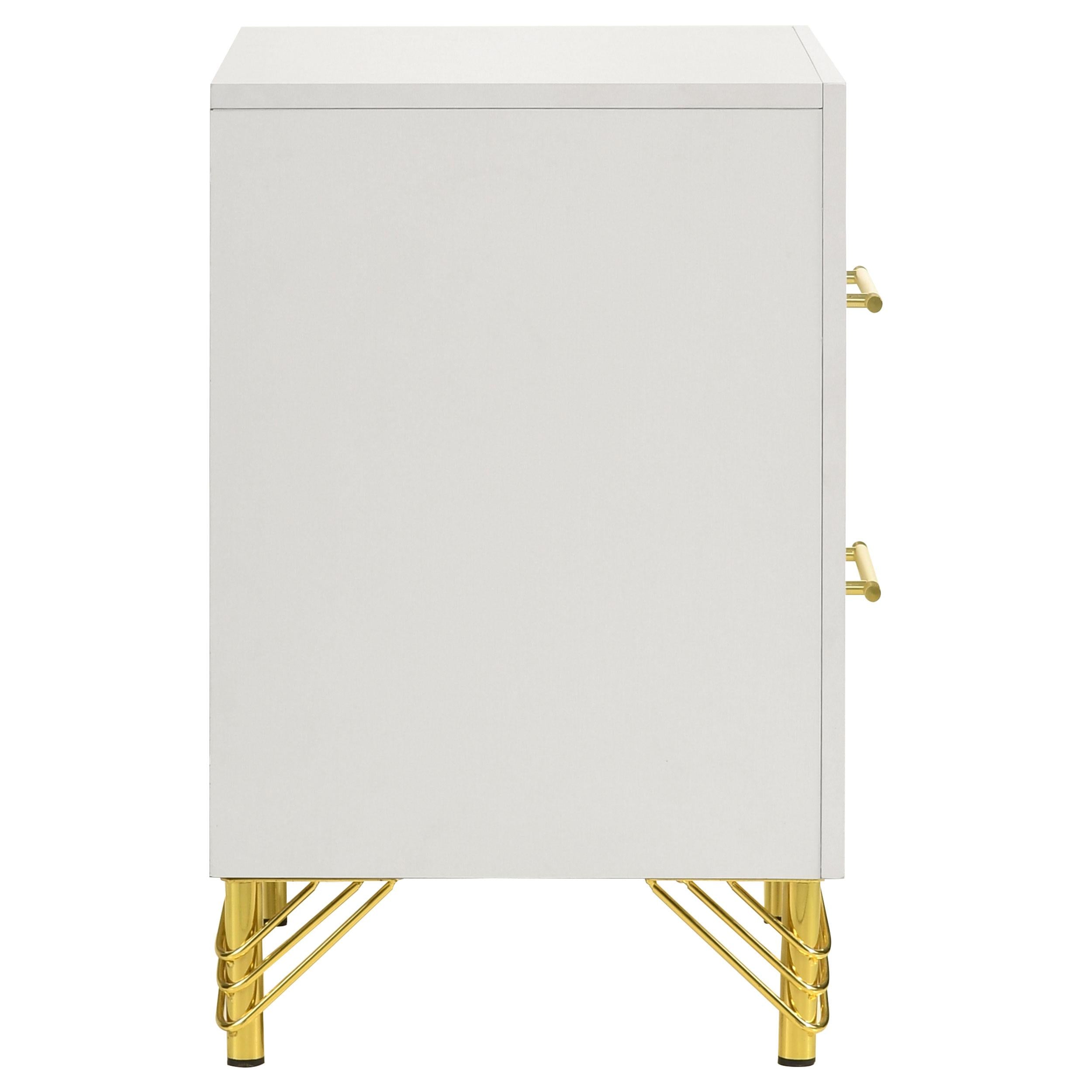  Coaster Furniture Lucia 224732 2-Drawer Nightstand Bedside Table - White IMAGE 9