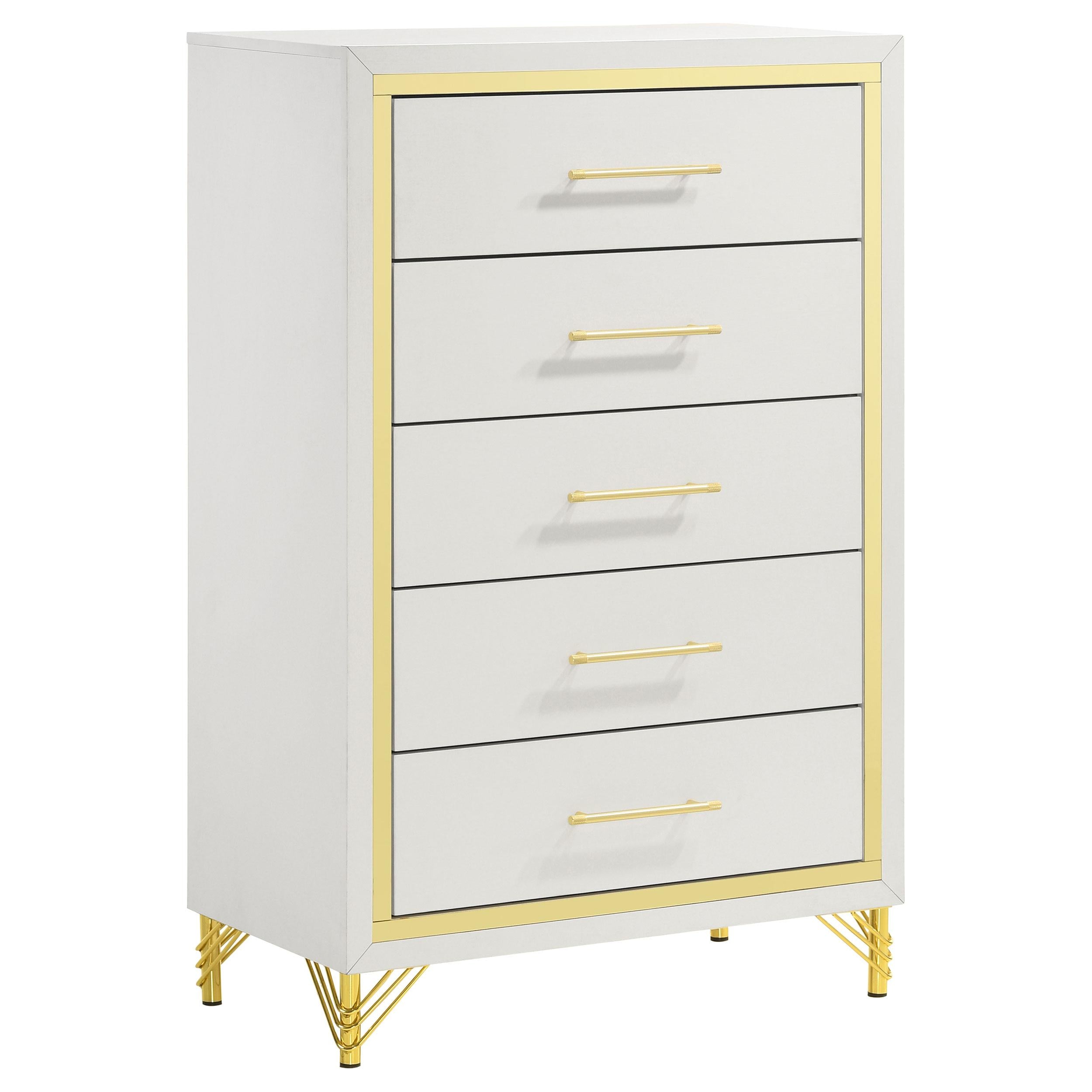  Coaster Furniture Lucia 224735 5-Drawer Bedroom Chest of Drawers - White IMAGE 1
