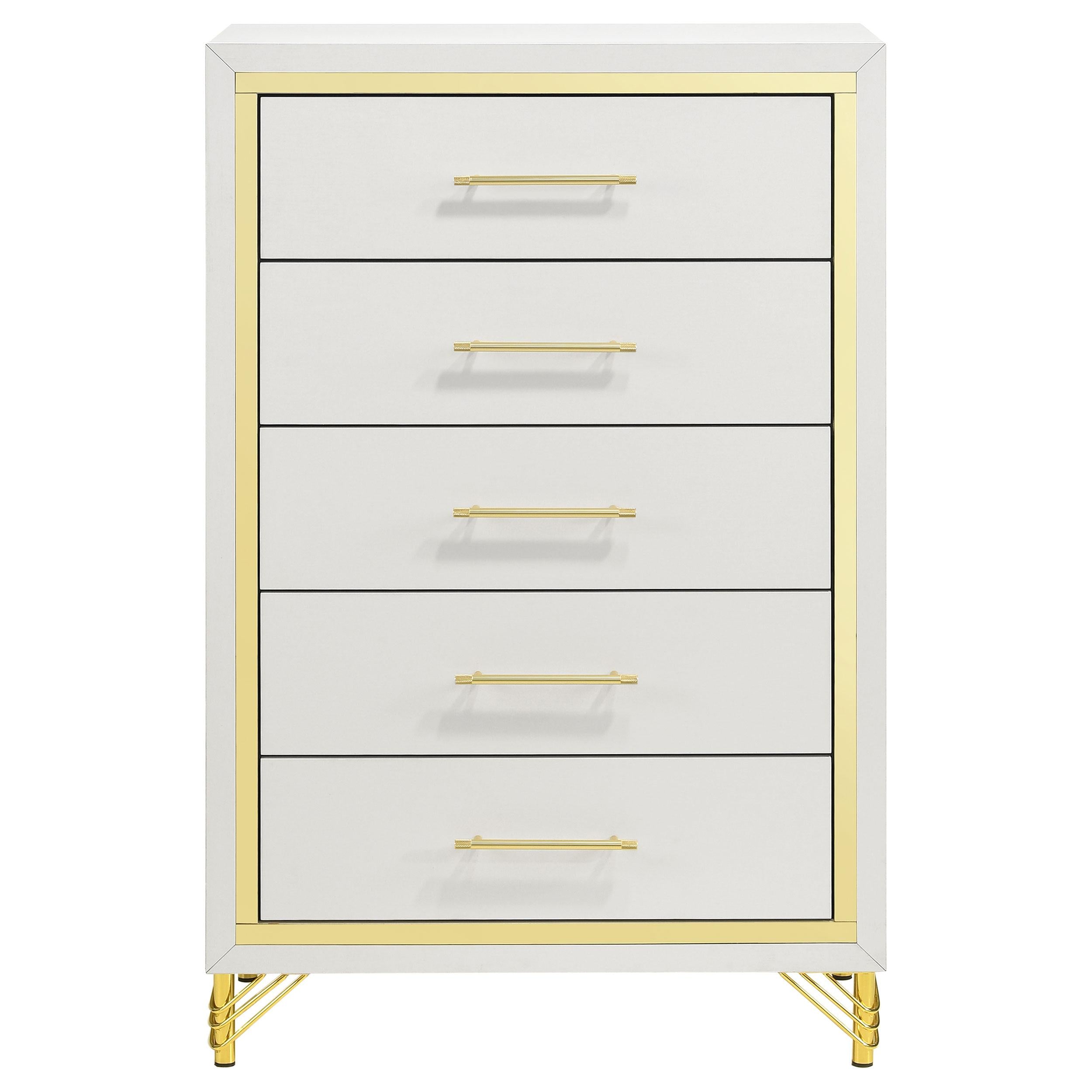  Coaster Furniture Lucia 224735 5-Drawer Bedroom Chest of Drawers - White IMAGE 3