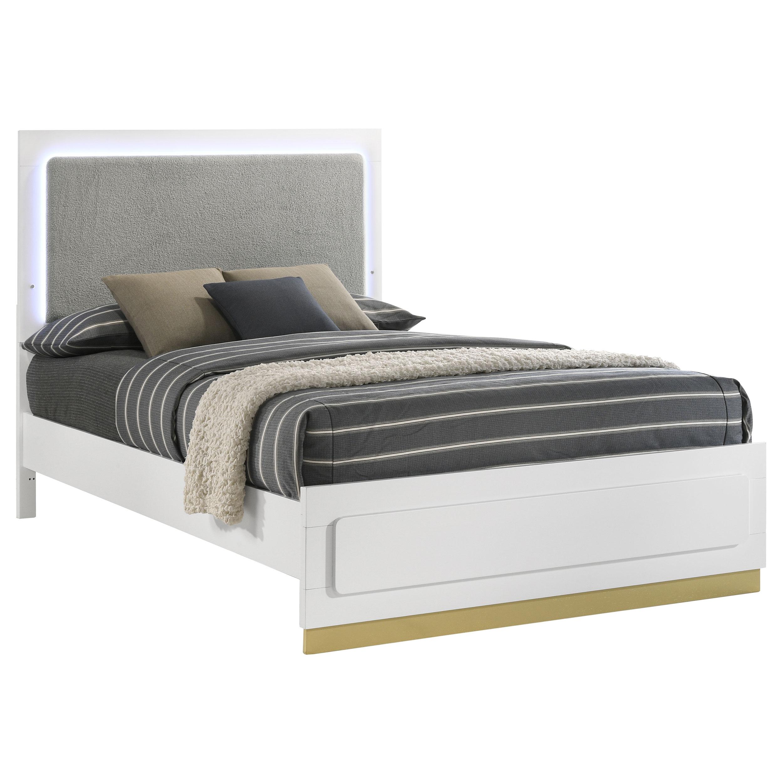  Size_California King --  Caraway 224771KW Wood California King LED Panel Bed - White IMAGE 4