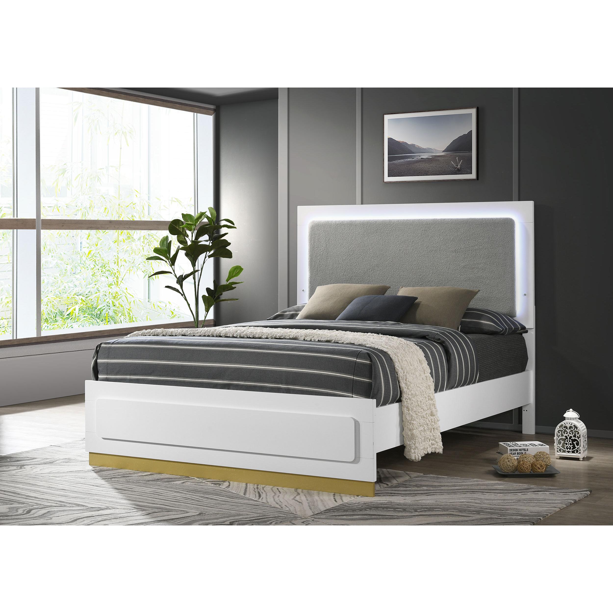  Size_Queen --  Coaster Furniture Caraway Upholstered Panel Bed IMAGE 2