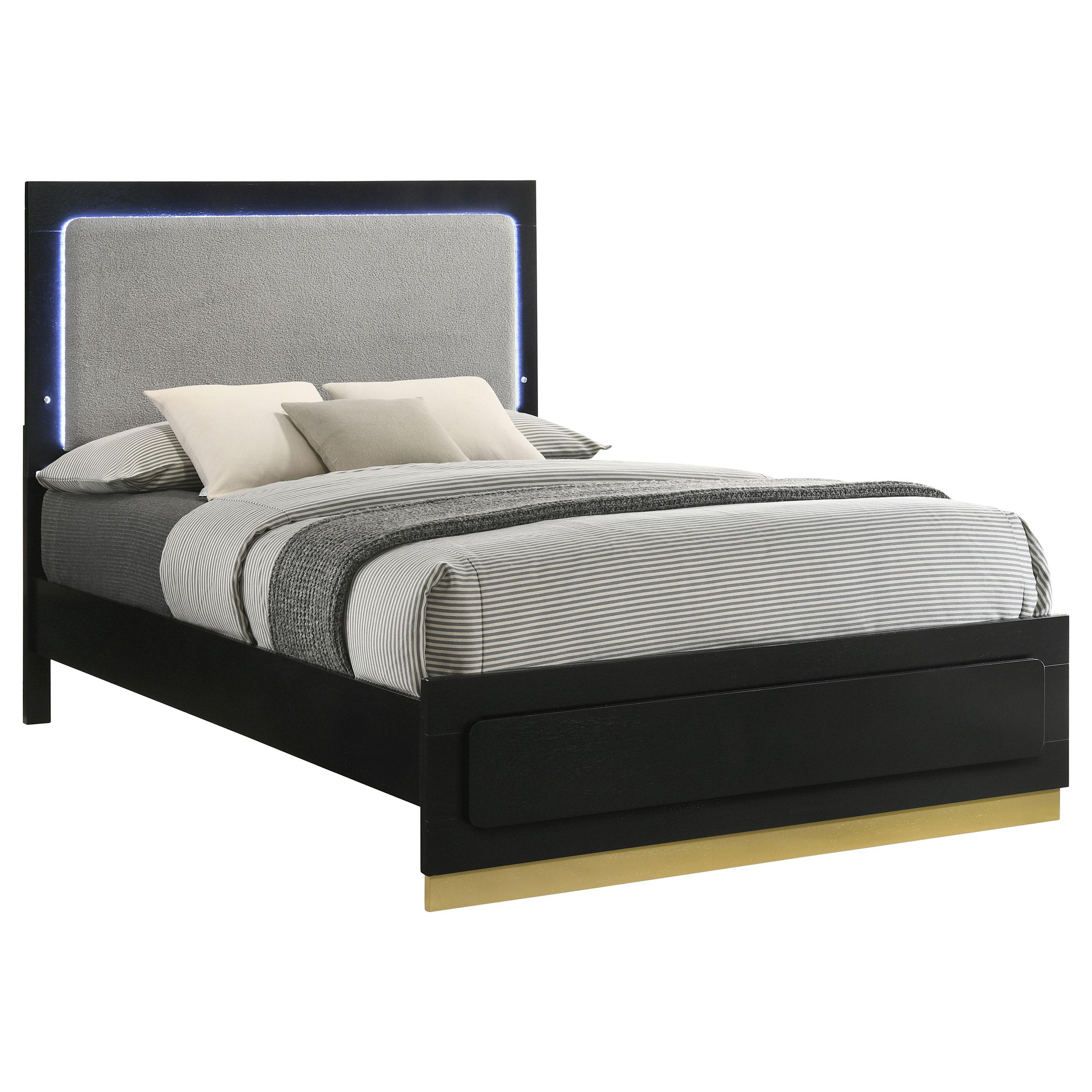  Size_California King --  Caraway 224781KW Wood California King LED Panel Bed - Black IMAGE 4