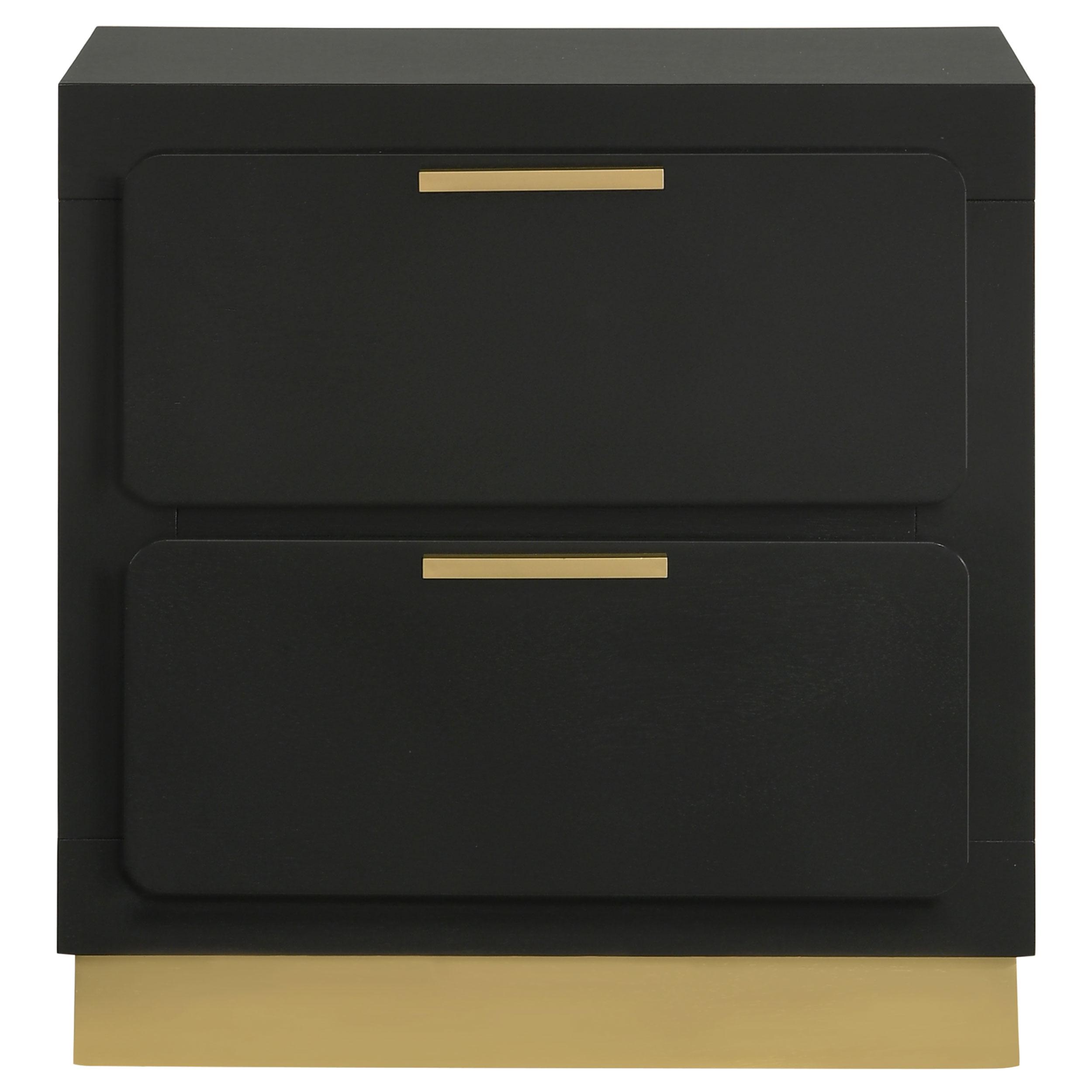  Coaster Furniture Caraway 224782 2-Drawer Nightstand - Black IMAGE 3