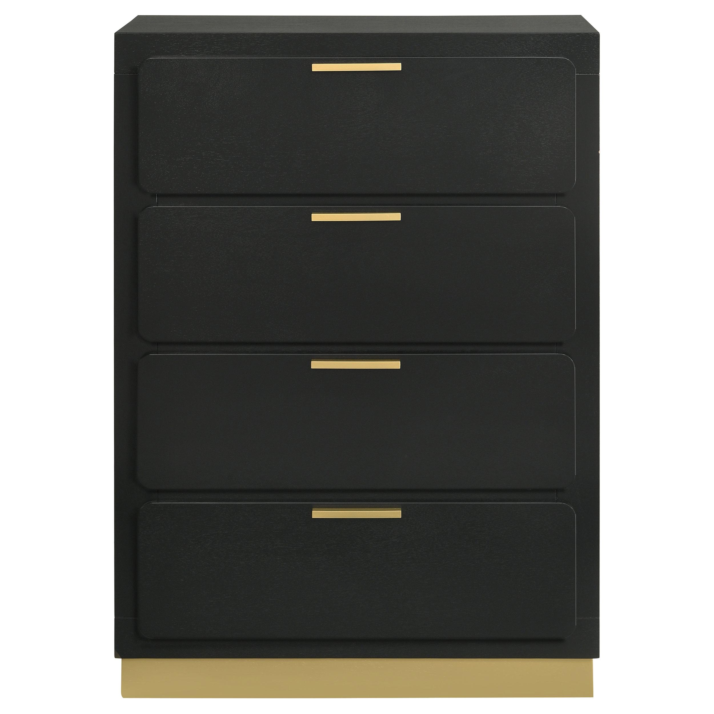  Coaster Furniture Caraway 224785 4-Drawer Bedroom Chest - Black IMAGE 3