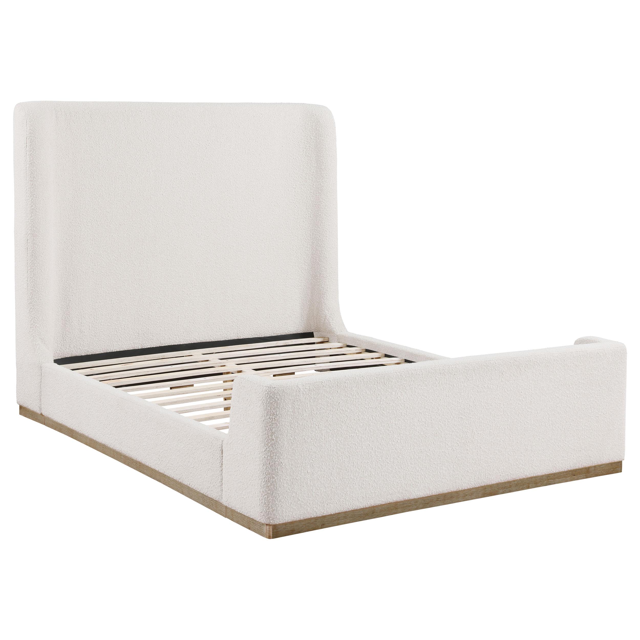  Size_King --  Nala 302046KE Upholstered Eastern King Sleigh Bed - Cream IMAGE 3