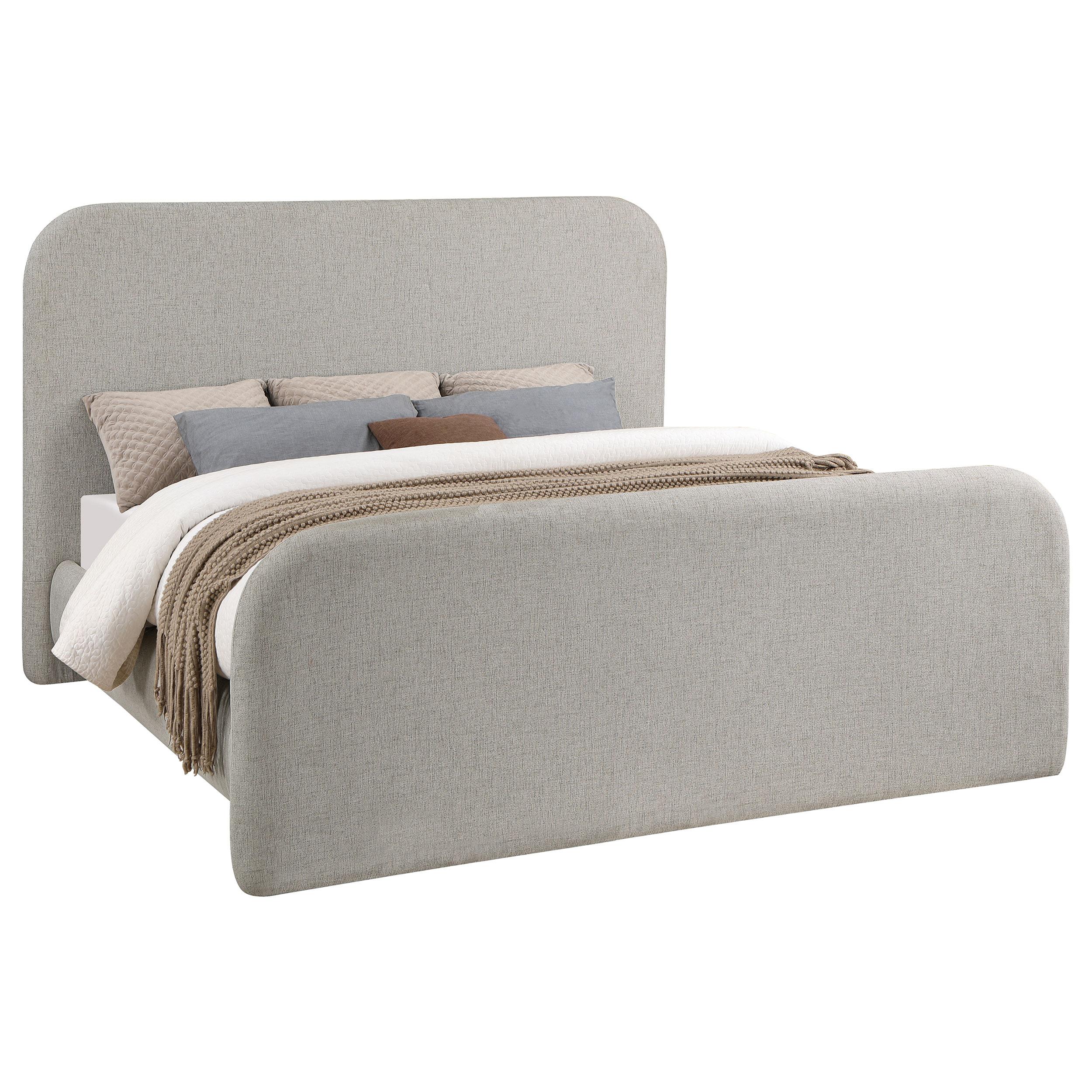  Size_King --  Wren 302052KE Upholstered Eastern King Panel Bed - Grey IMAGE 1