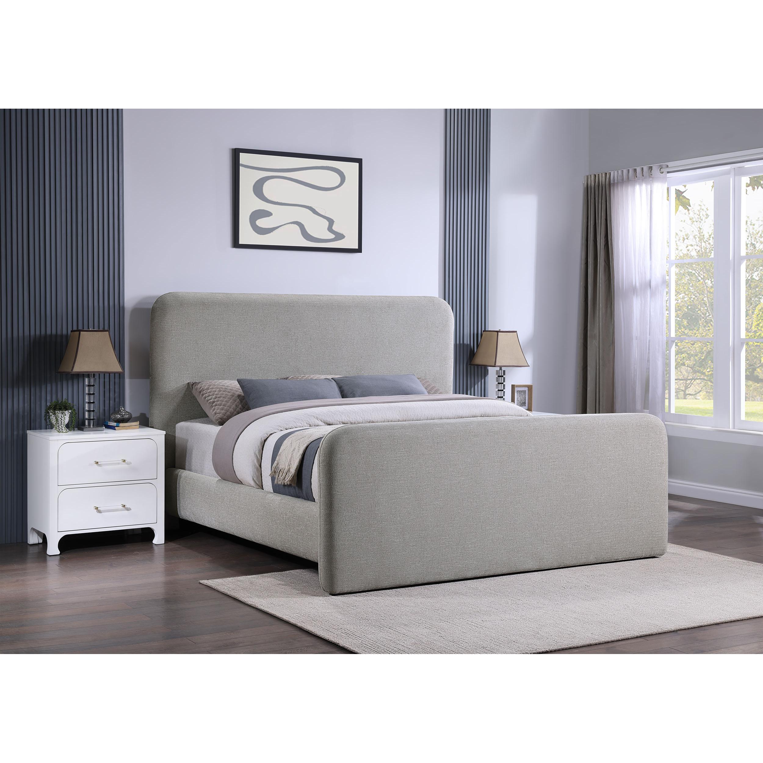  Size_King --  Wren 302052KE Upholstered Eastern King Panel Bed - Grey IMAGE 2