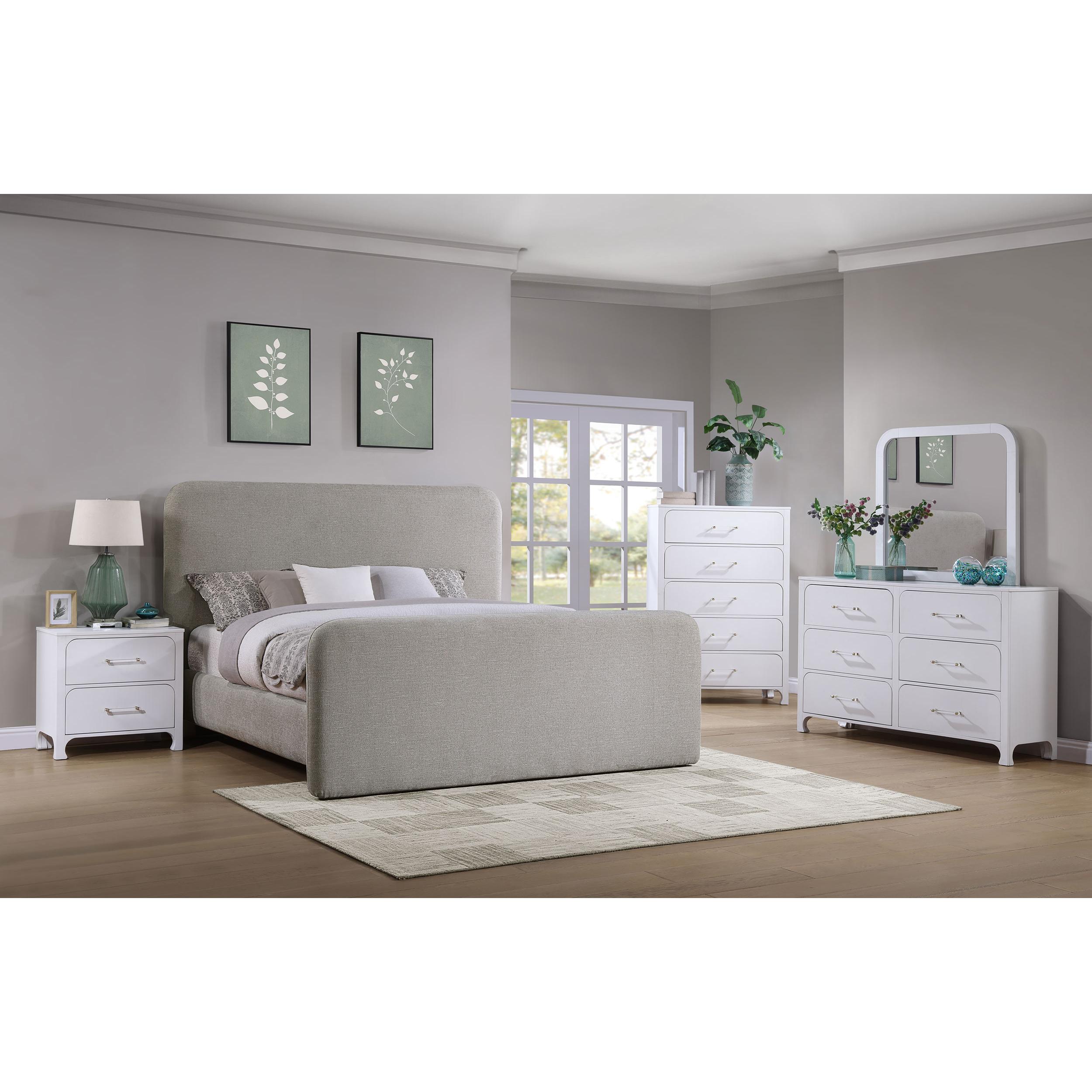  Size_King --  Wren 302052KE Upholstered Eastern King Panel Bed - Grey IMAGE 5