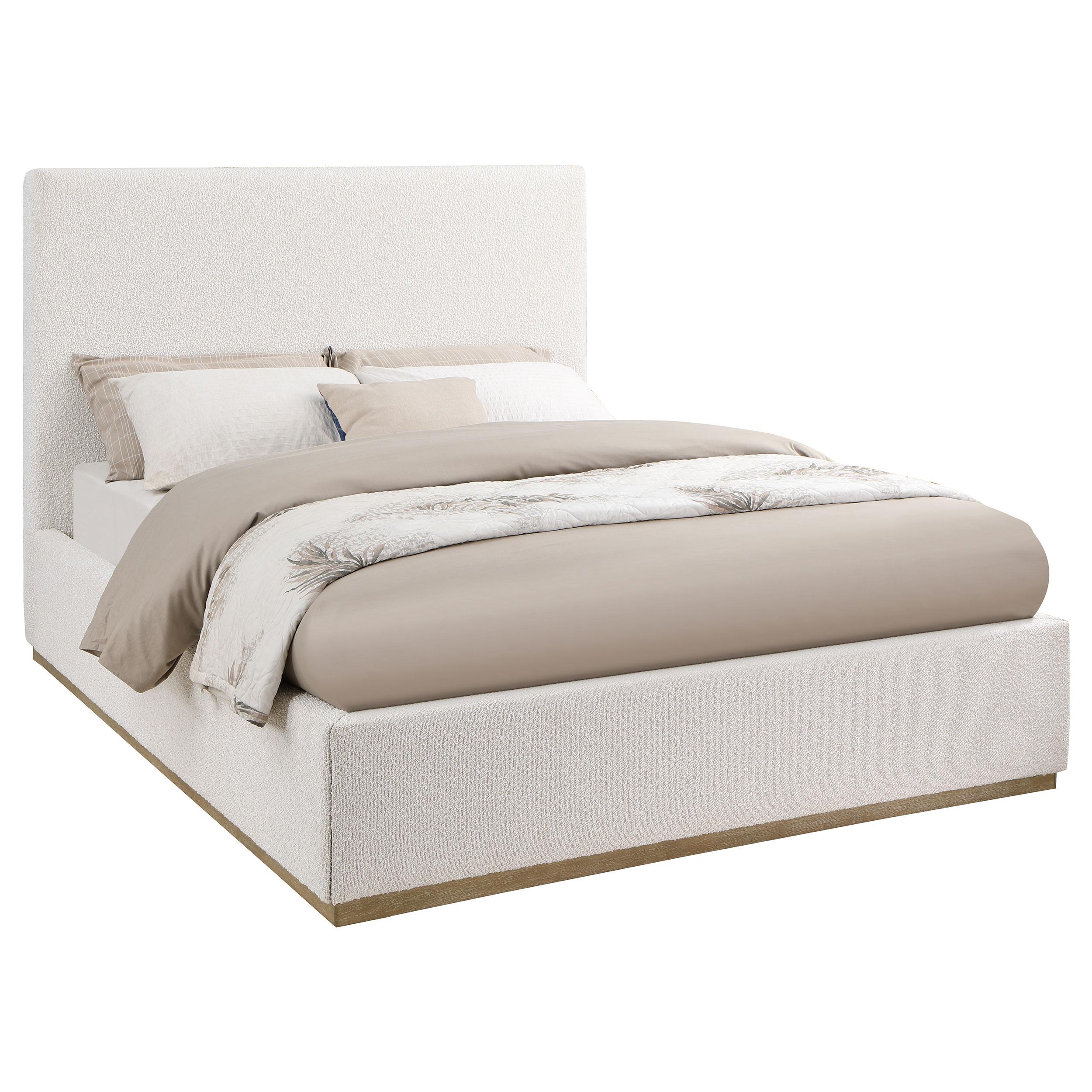  Size_King --  Knox 302053KE Upholstered Eastern King Panel Bed - Cream IMAGE 1