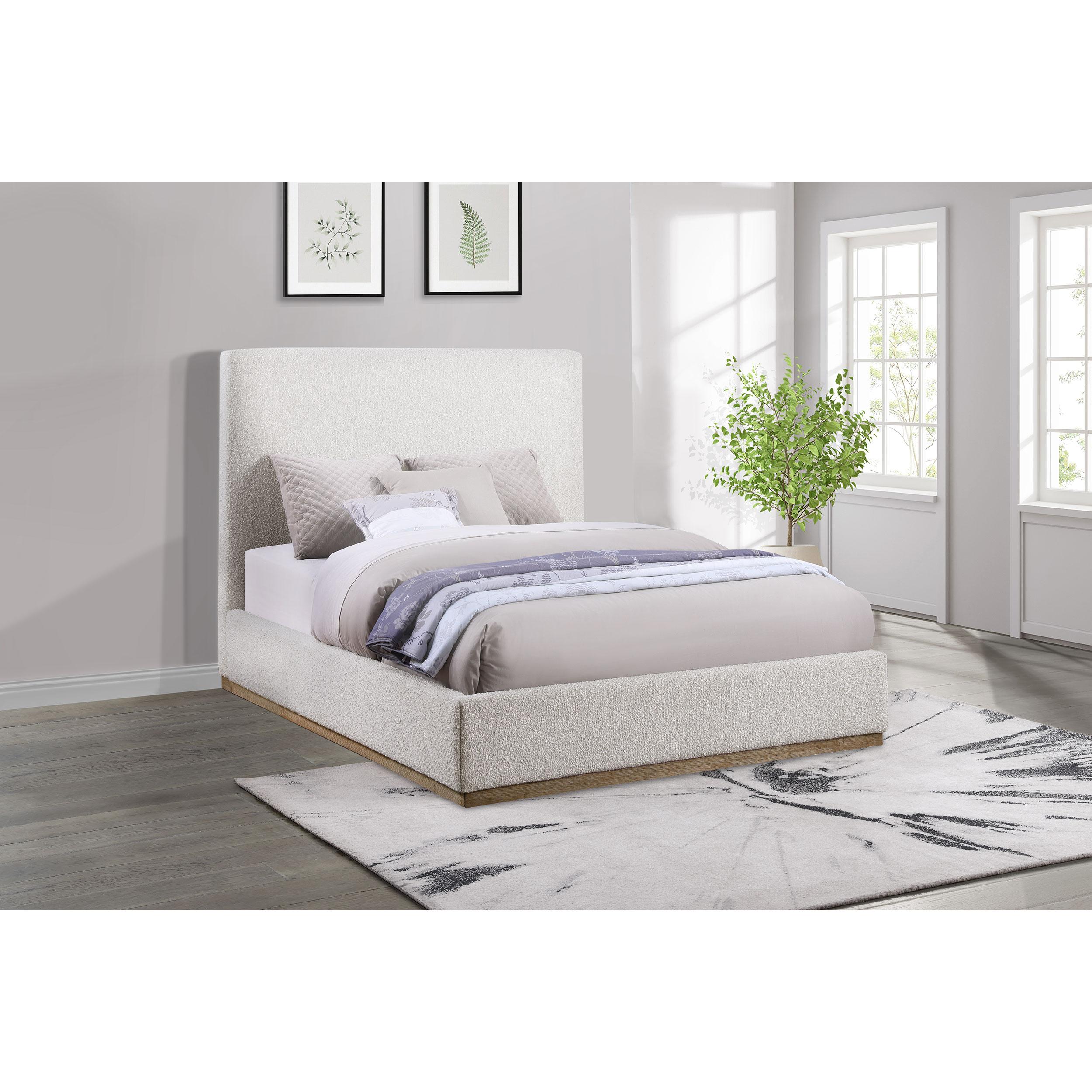  Size_King --  Knox 302053KE Upholstered Eastern King Panel Bed - Cream IMAGE 2