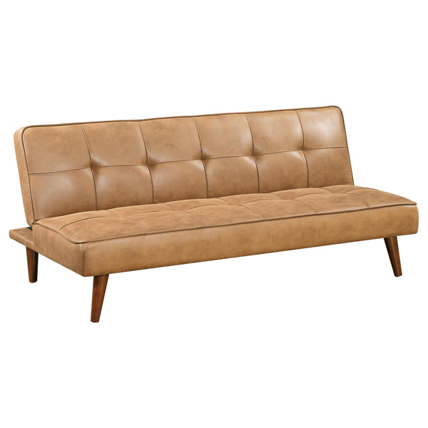 Coaster Furniture Jenson 360234 Upholstered Tufted Convertible Sofa Bed - Saddle Brown
