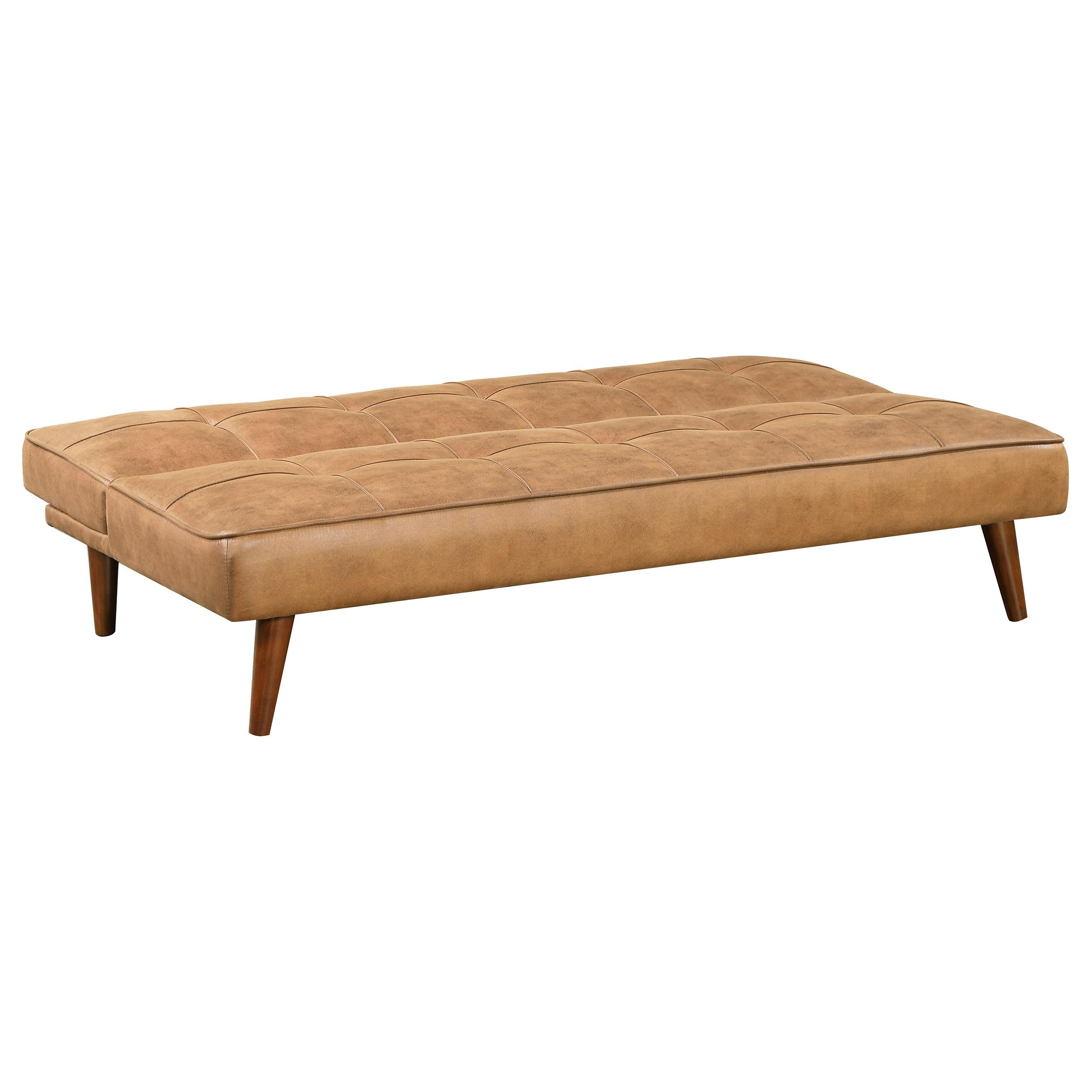  Coaster Furniture Jenson 360234 Upholstered Tufted Convertible Sofa Bed - Saddle Brown IMAGE 4