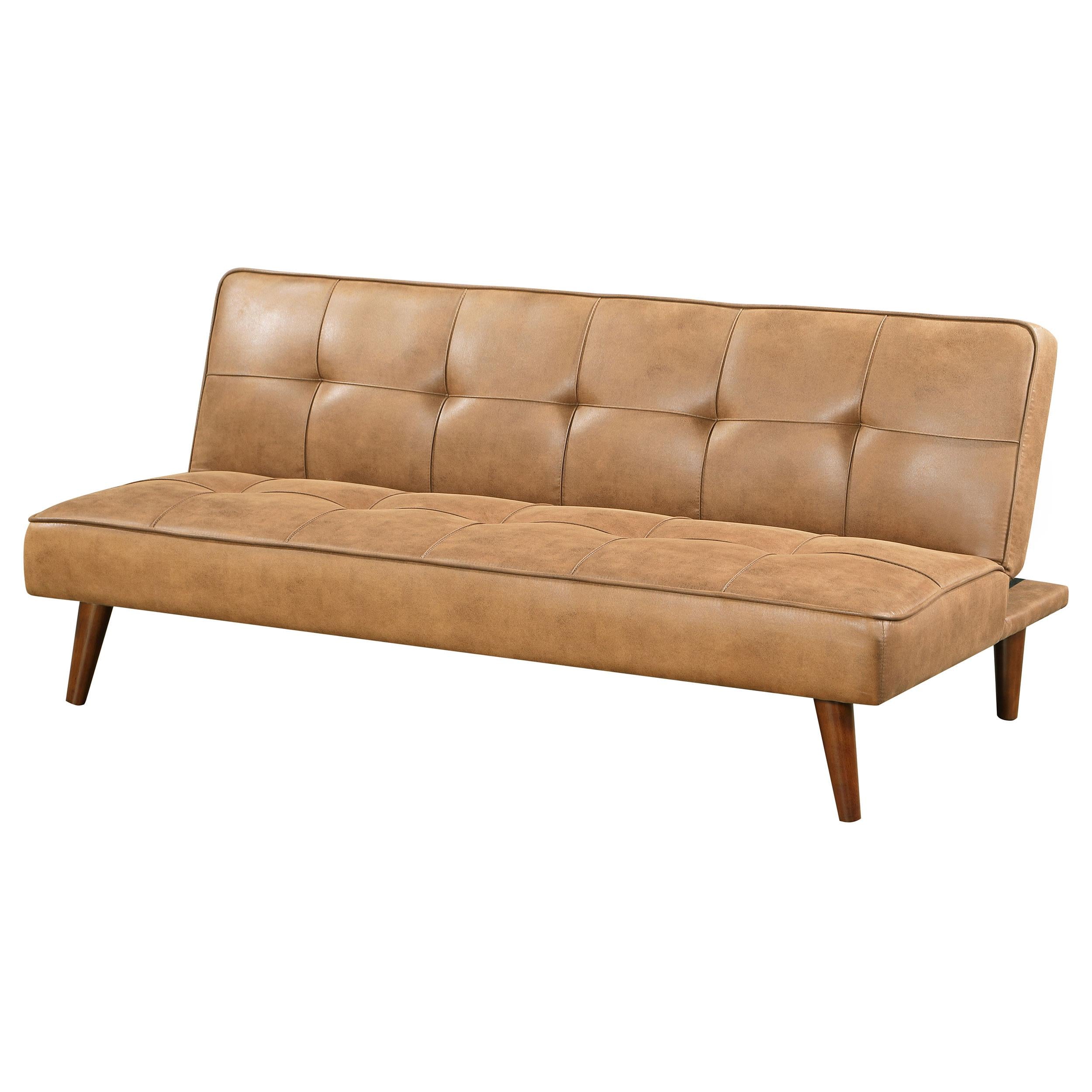  Coaster Furniture Jenson 360234 Upholstered Tufted Convertible Sofa Bed - Saddle Brown IMAGE 6