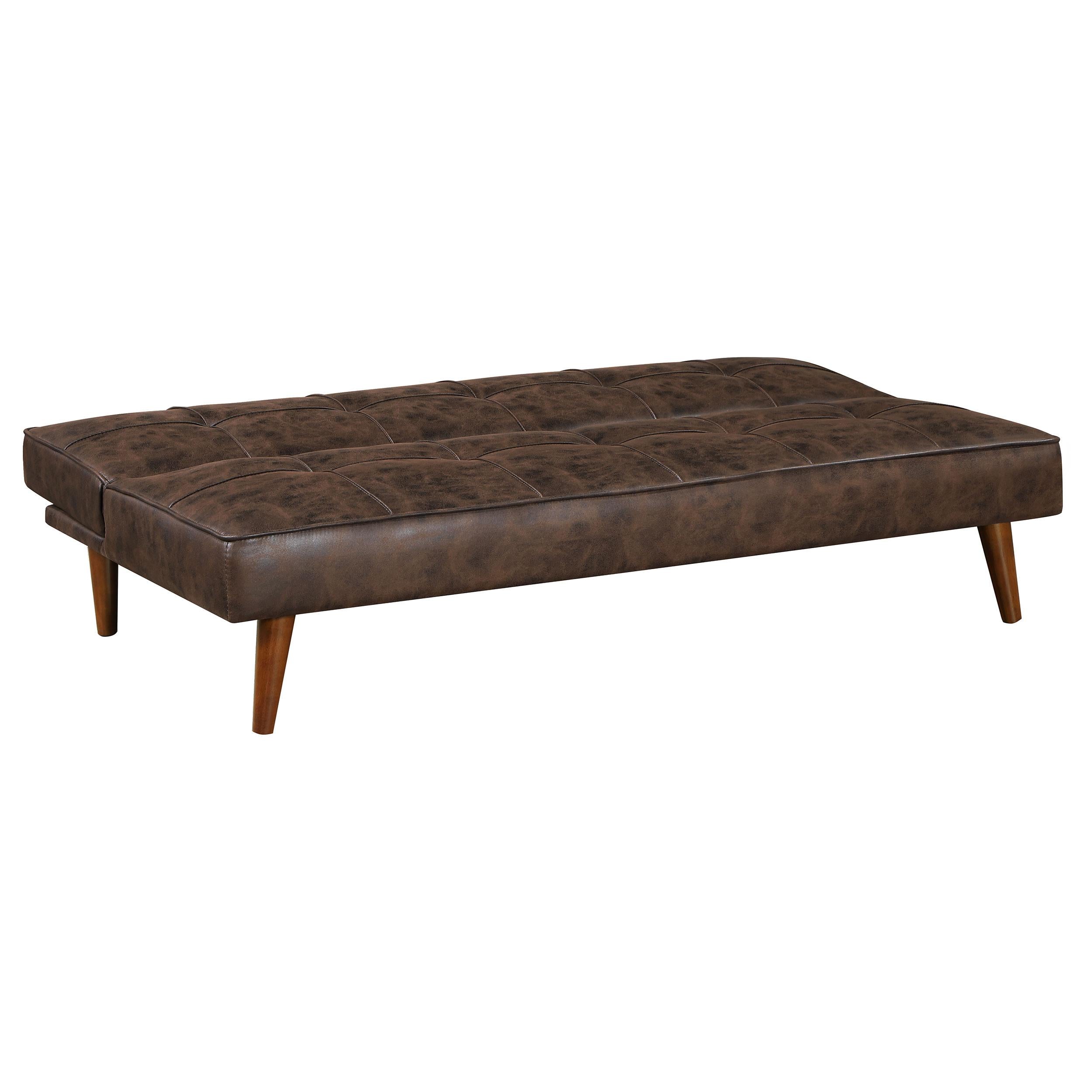 Coaster Furniture Jenson 360237 Upholstered Tufted Convertible Sofa Bed - Dark Coffee IMAGE 4