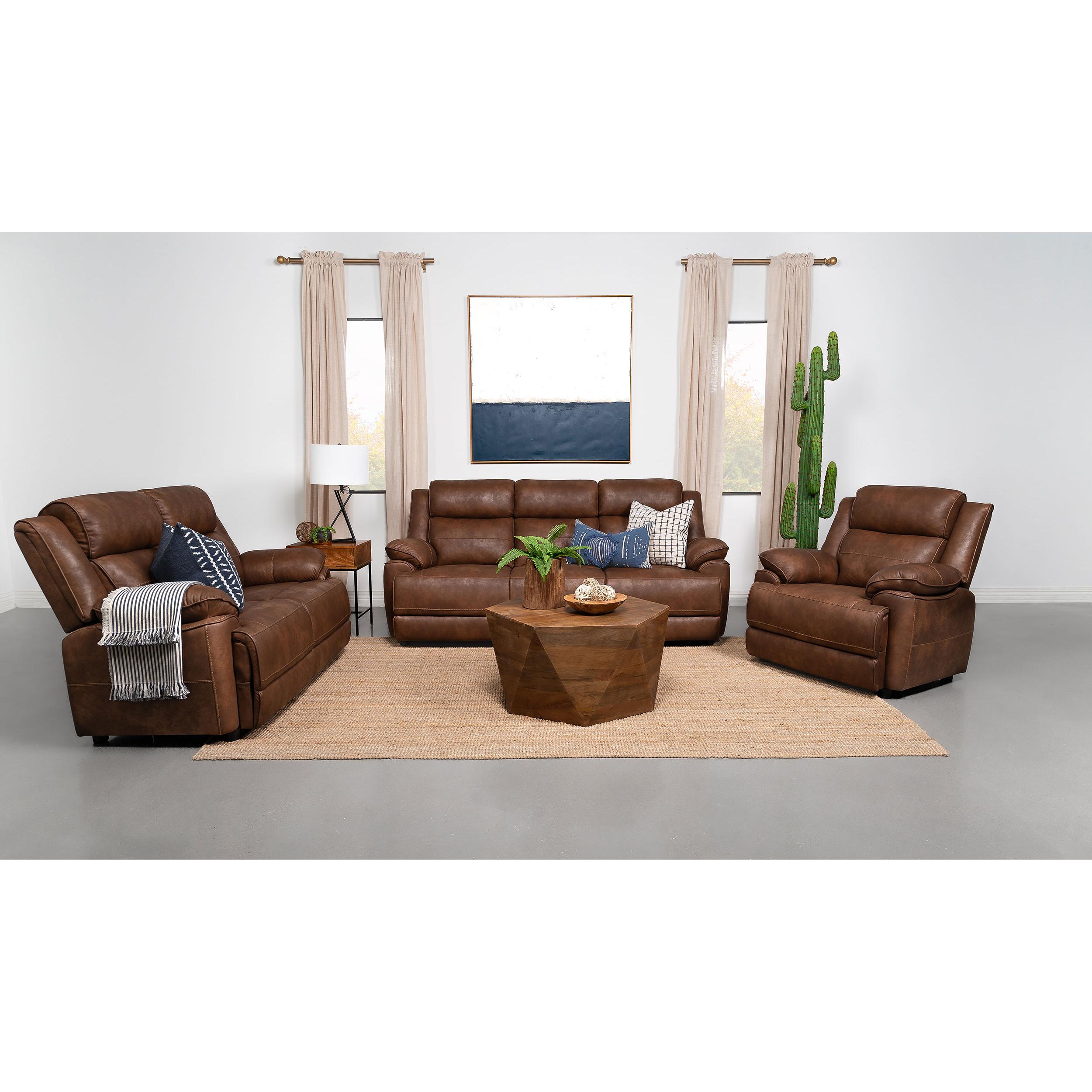  Coaster Furniture Ellington 508282 Upholstered Padded Arm Loveseat - Dark Brown IMAGE 10