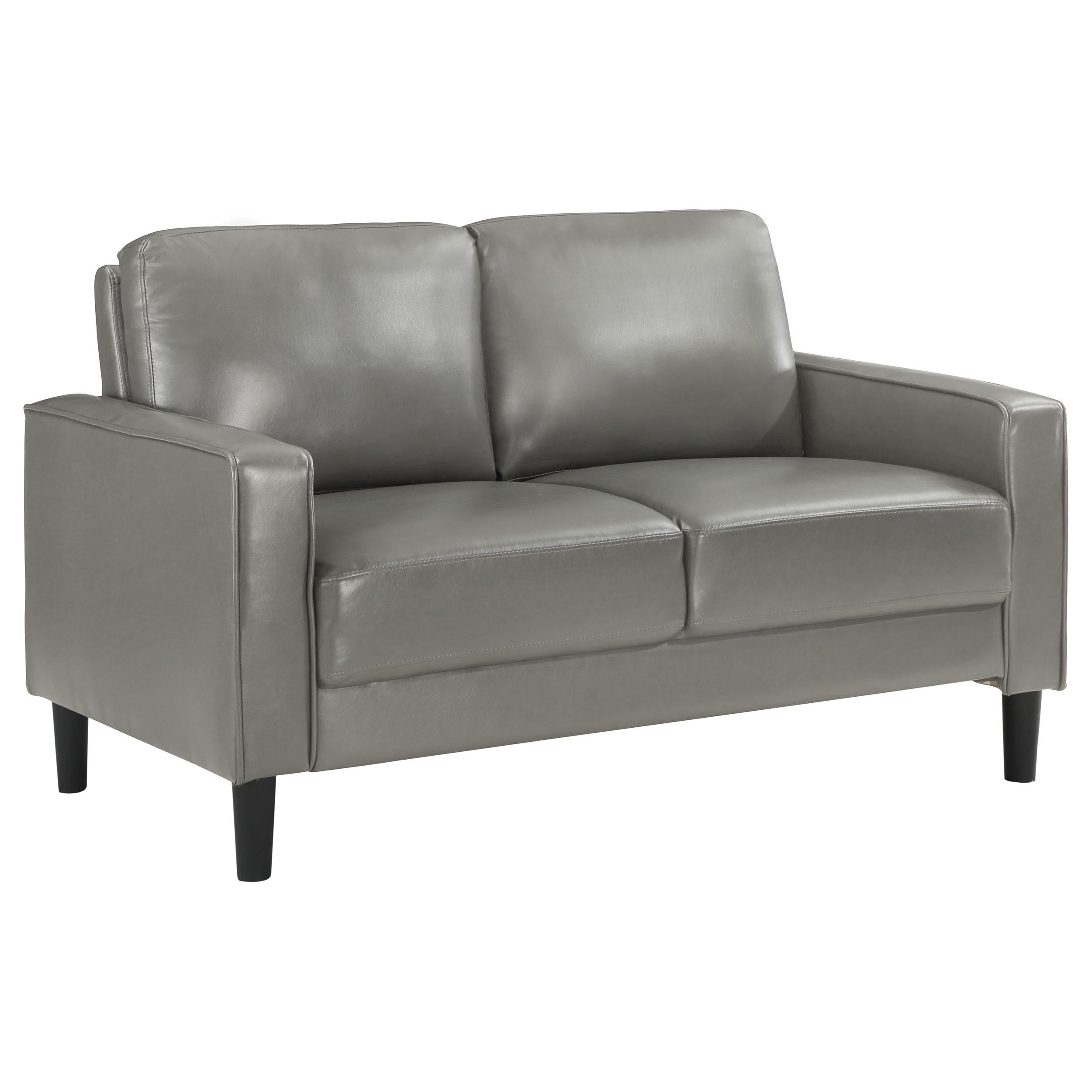  Coaster Furniture Ruth 508366 Upholstered Track Arm Loveseat - Grey IMAGE 1